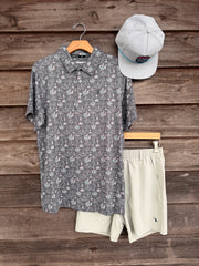 Hooey Men's "The Weekender" Polo in Charcoal