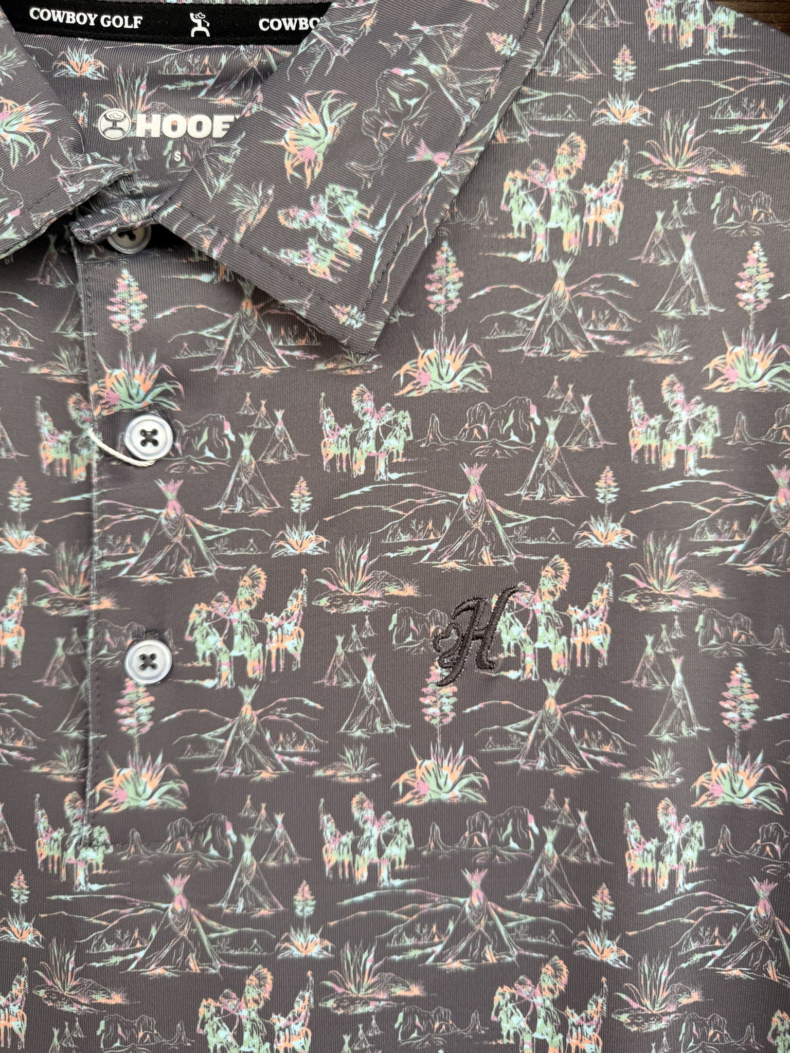 Hooey Men's "The Weekender" Polo in Charcoal