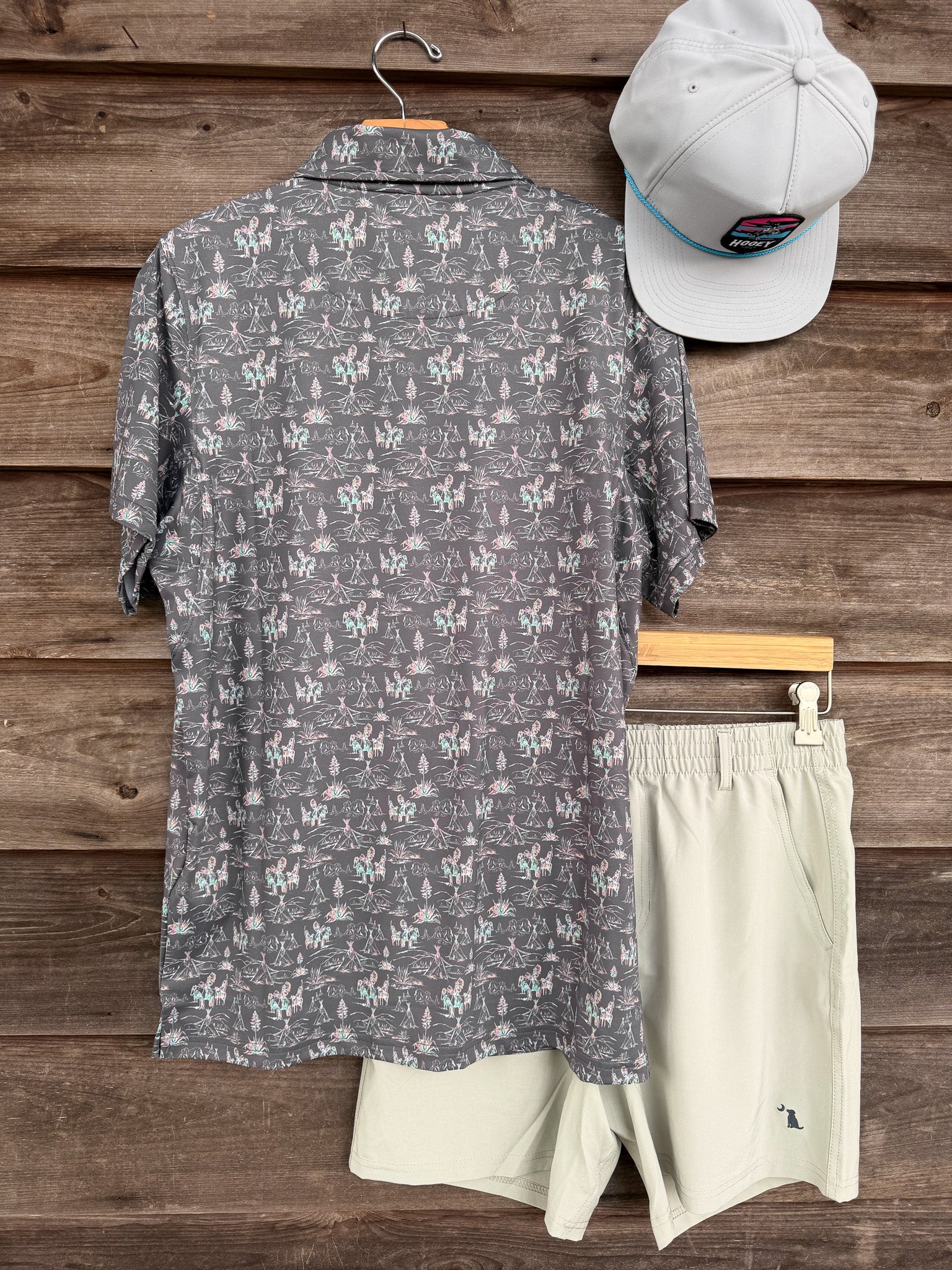 Hooey Men's "The Weekender" Polo in Charcoal