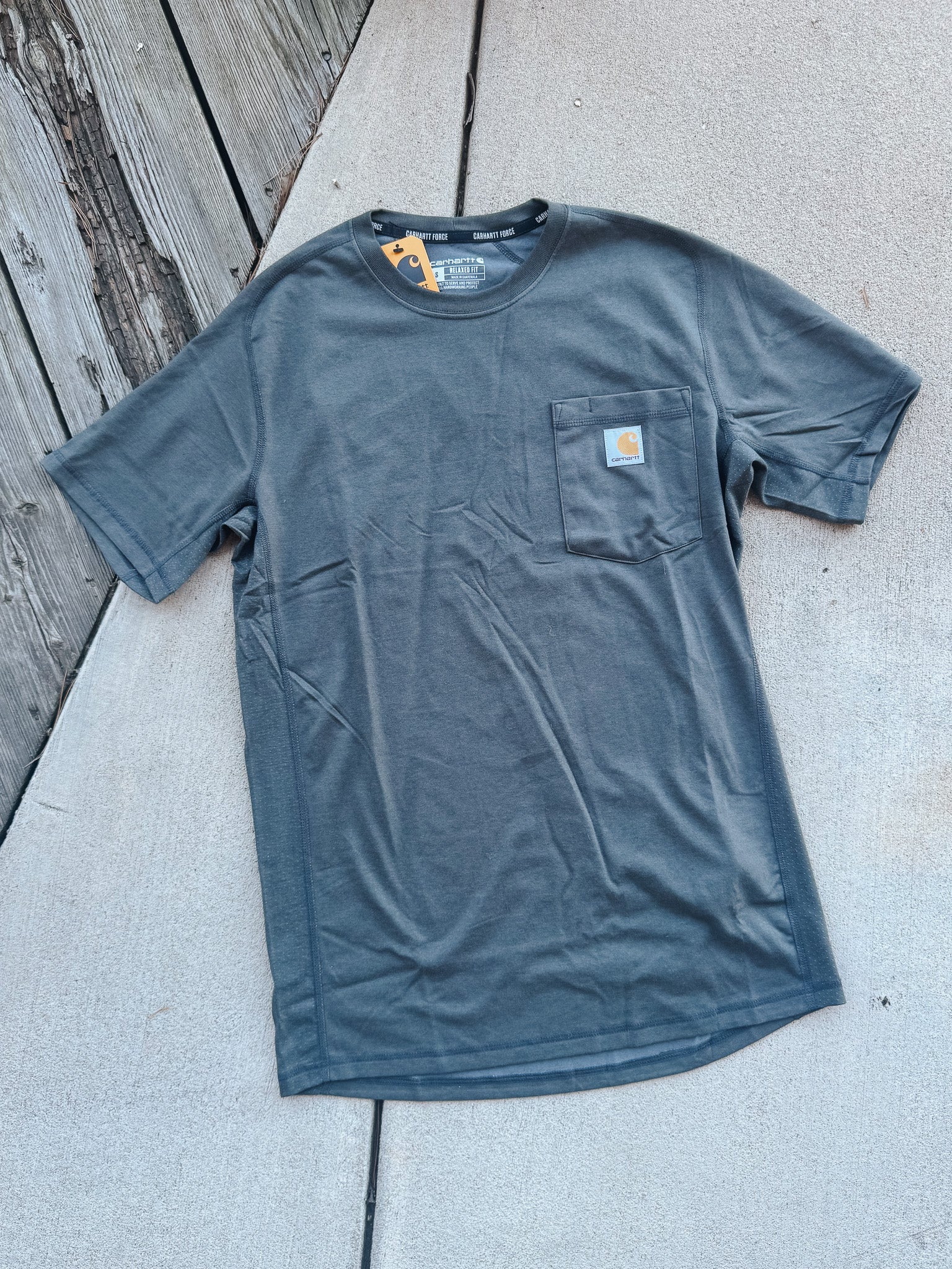 Carhartt Force Relaxed Fit Midweight Short Sleeve Pocket T-Shirt - Carbon Heather