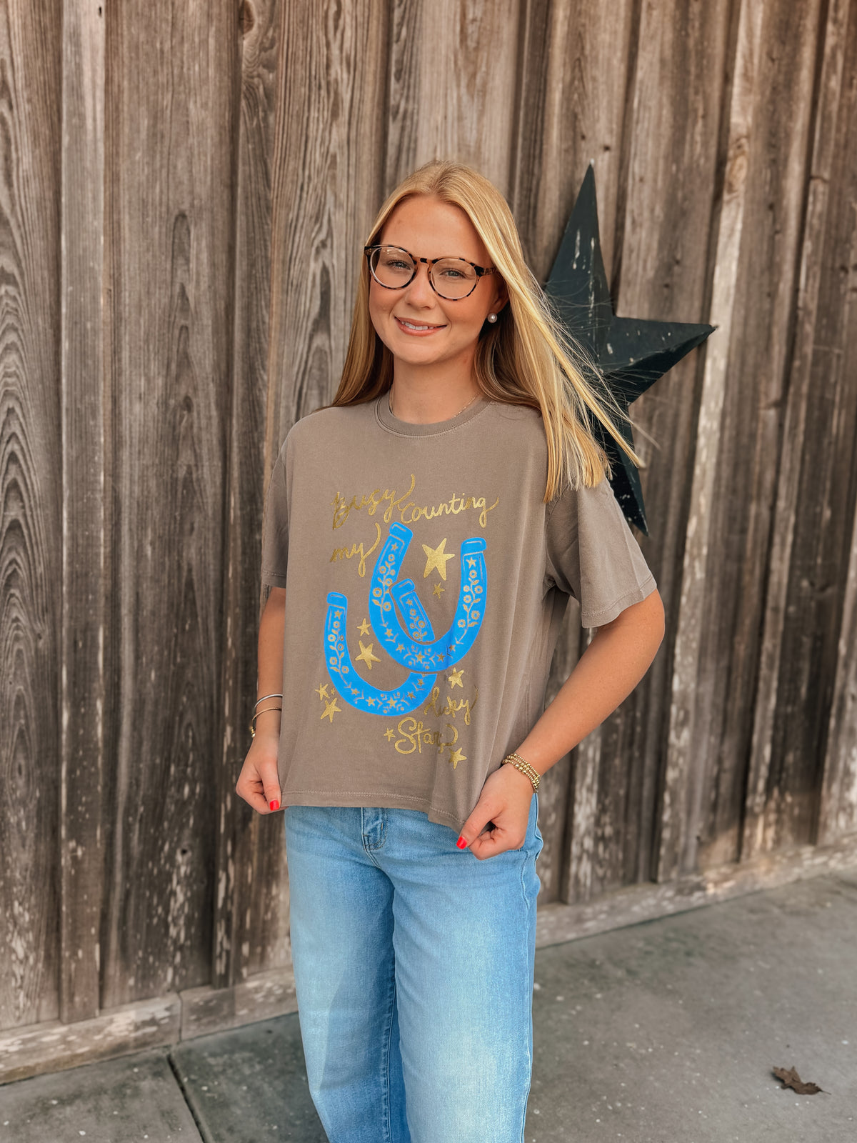 Busy Counting Stars Crop Tee