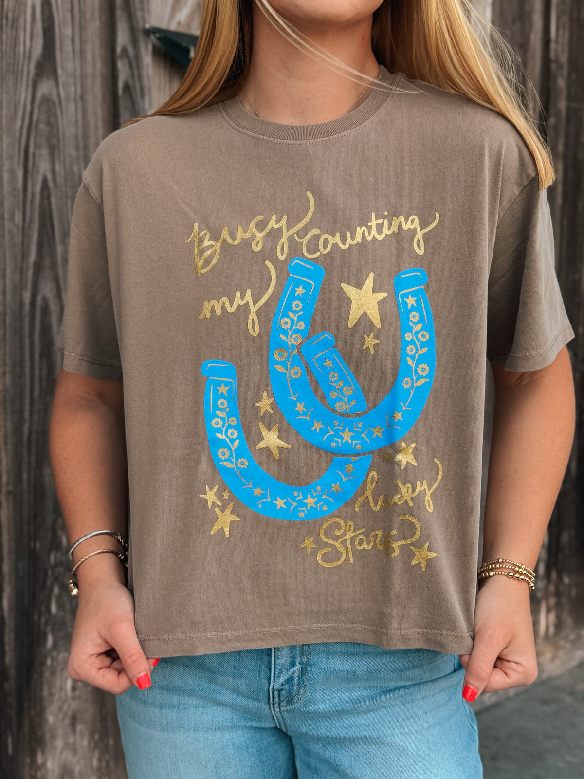 Busy Counting Stars Crop Tee