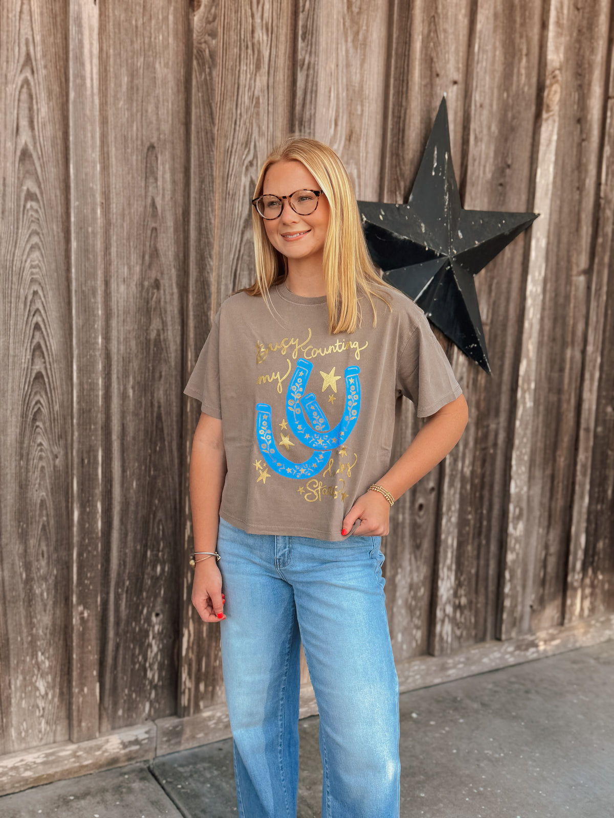 Busy Counting Stars Crop Tee