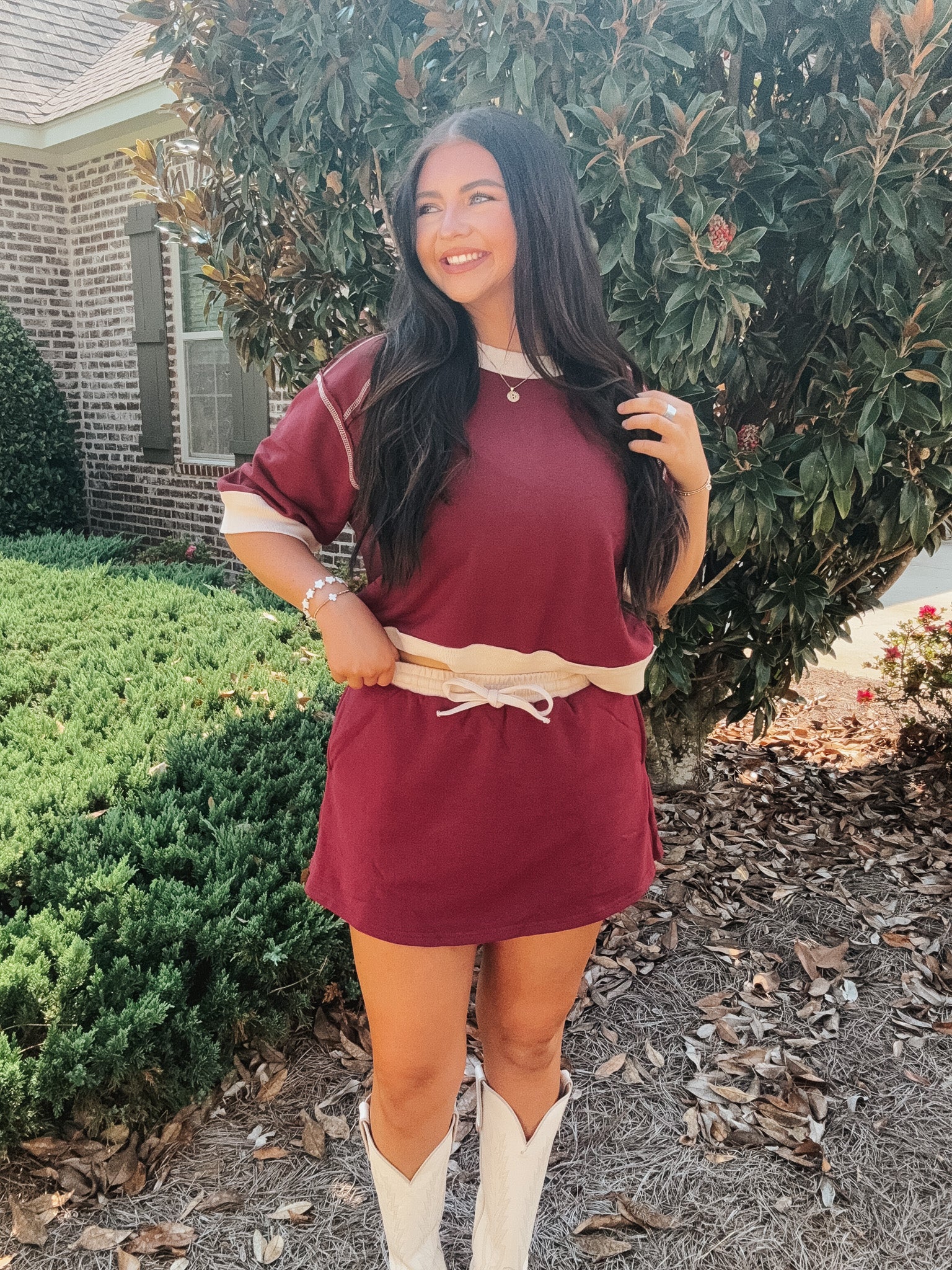 Casual Charm Skort in Burgundy