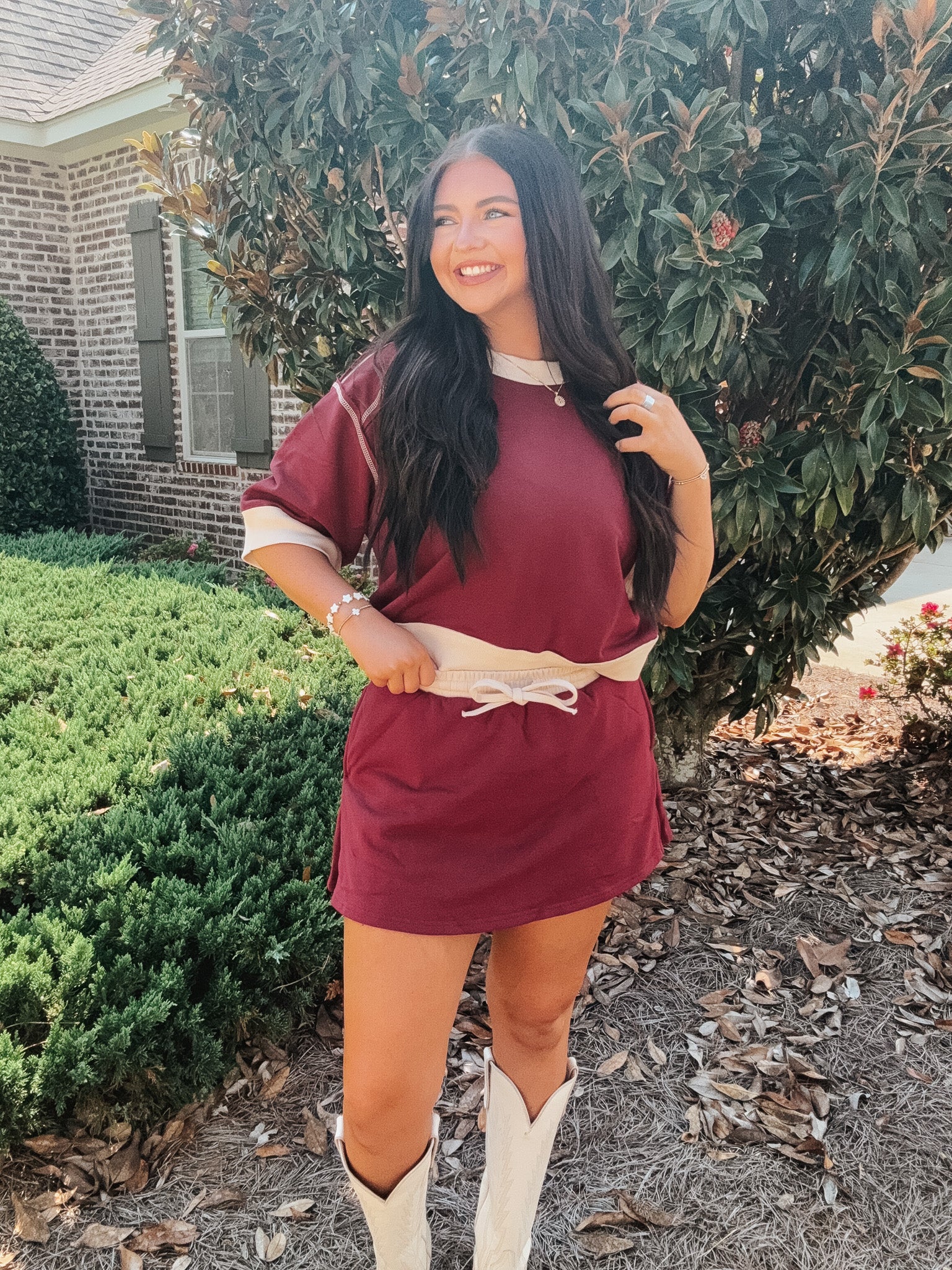 Casual Charm Skort in Burgundy