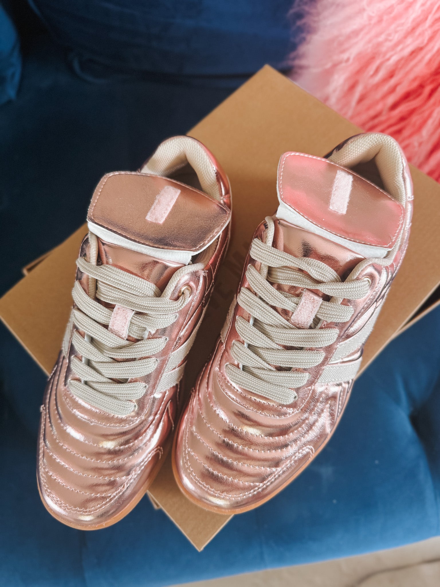 Steve Madden Women's Madrid Sneakers in Pink Metal – Boot Country