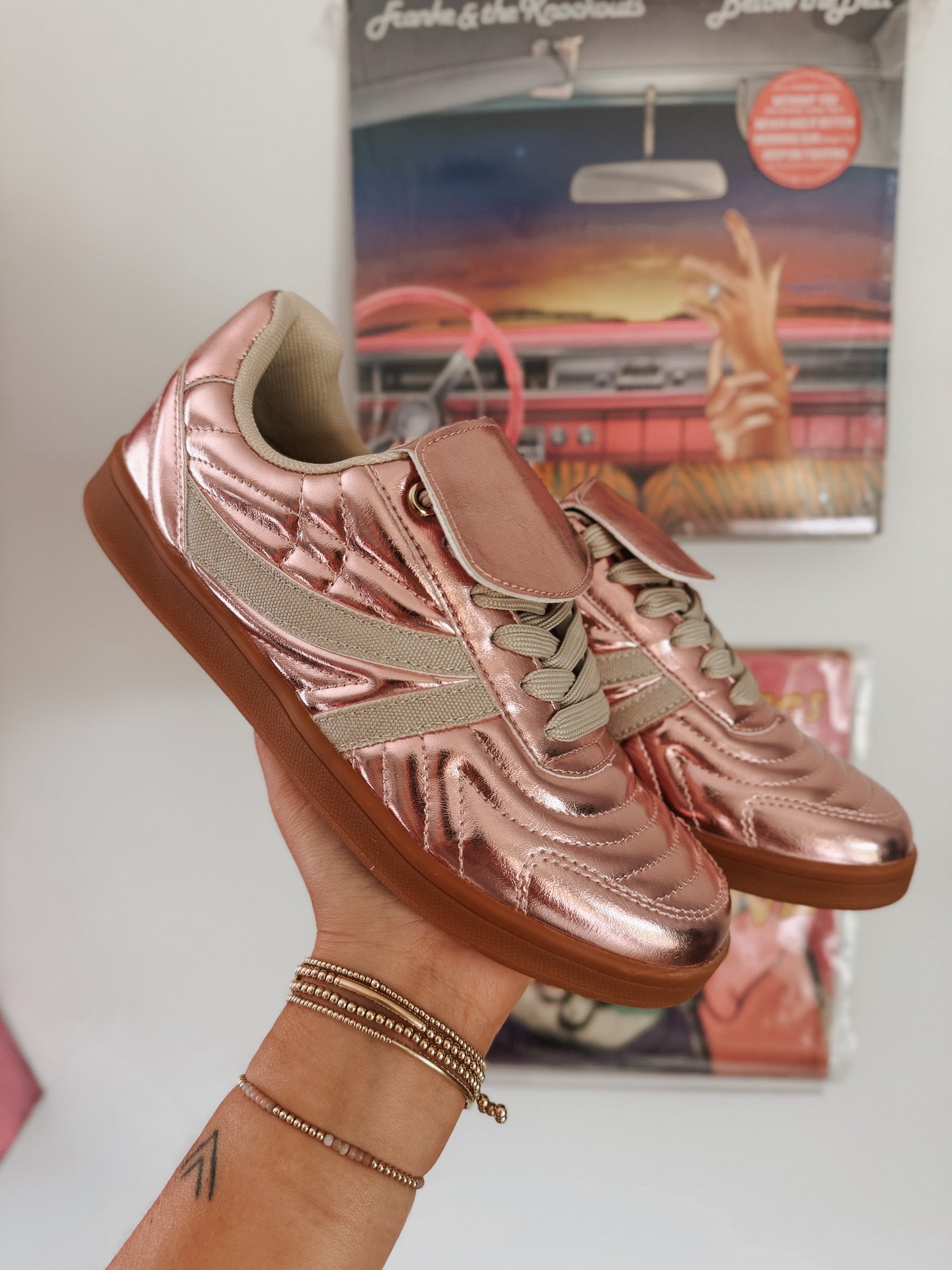 Steve Madden Women's Madrid Sneakers in Pink Metal