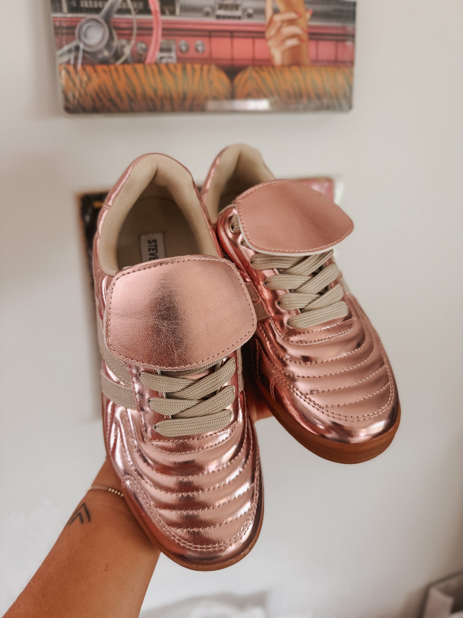 Steve Madden Women's Madrid Sneakers in Pink Metal