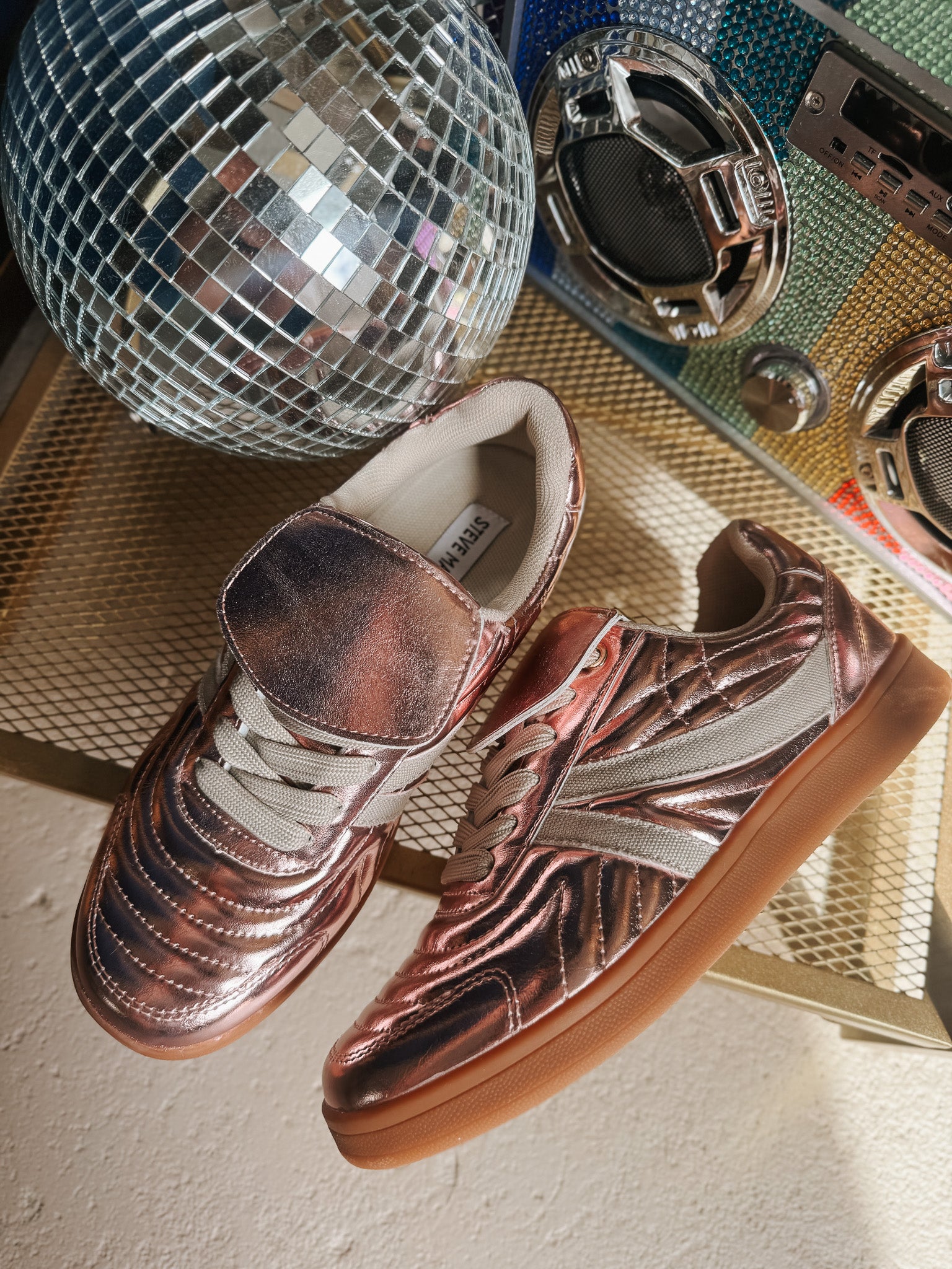 Steve Madden Women's Madrid Sneakers in Pink Metal