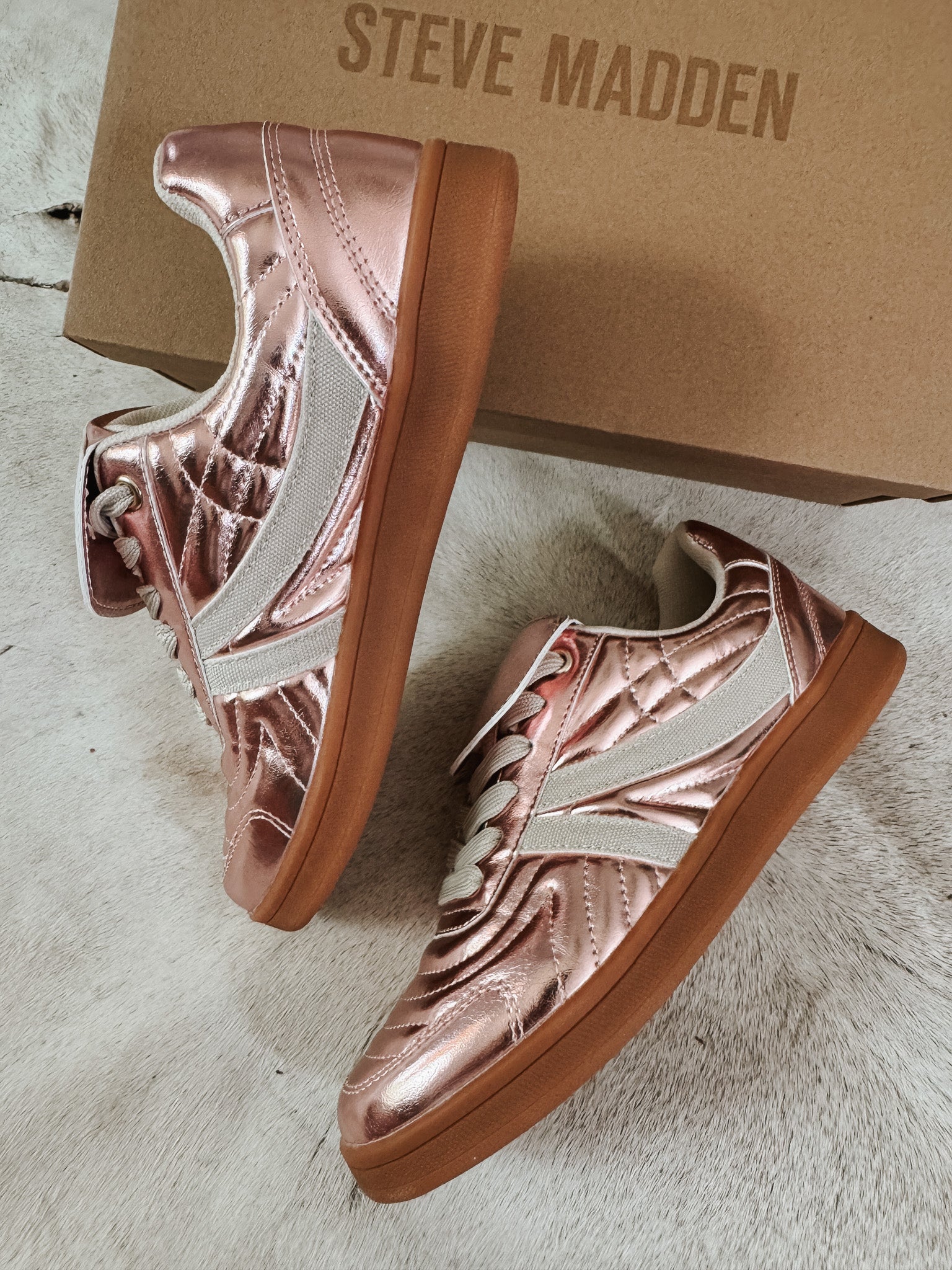 Steve Madden Women's Madrid Sneakers in Pink Metal