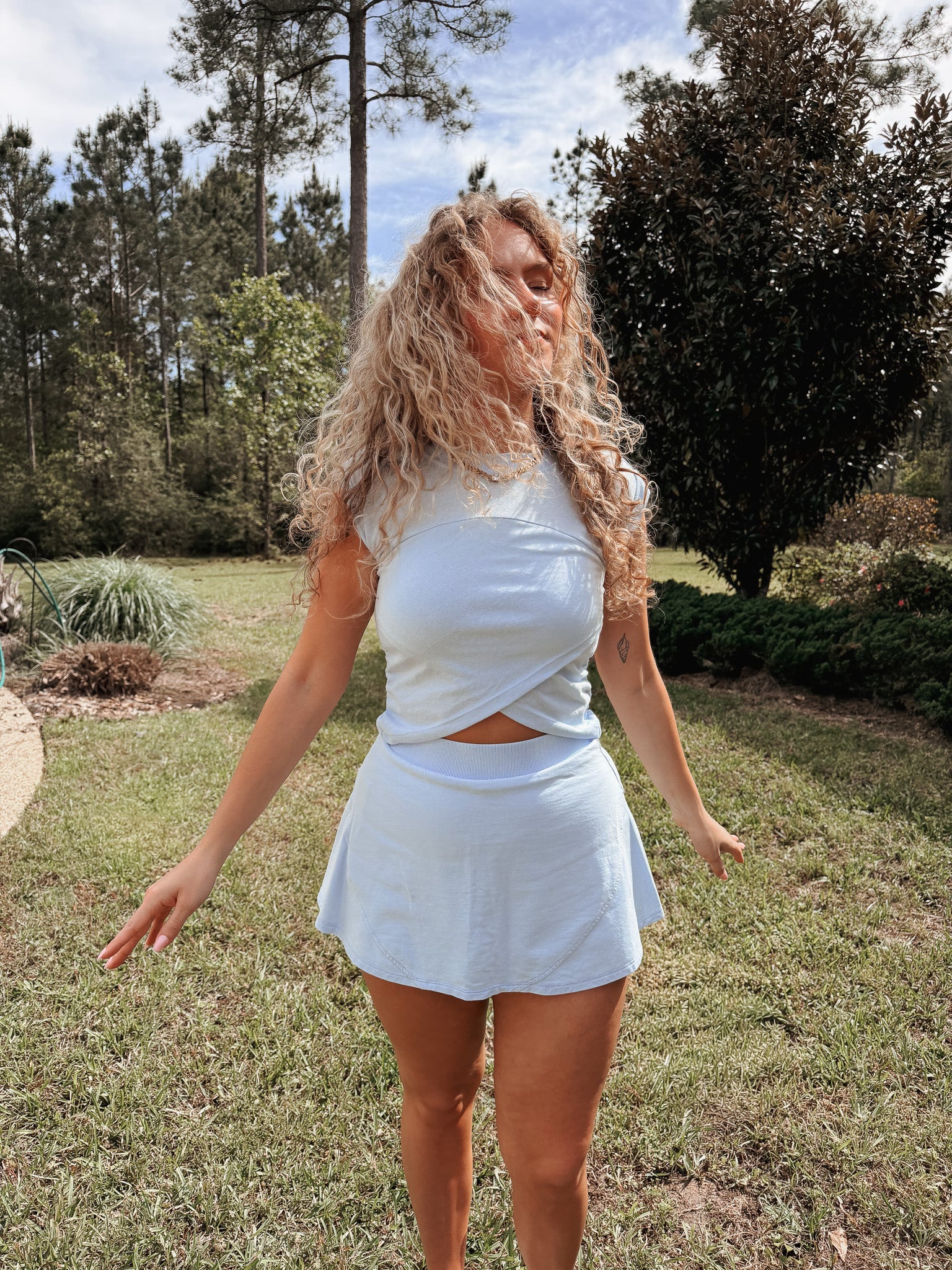 Court Crush Crossover Top in Blue