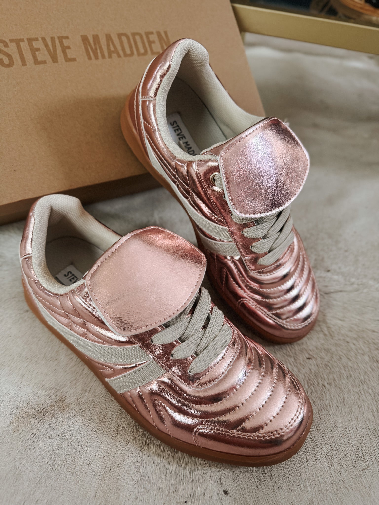 Steve Madden Women's Madrid Sneakers in Pink Metal