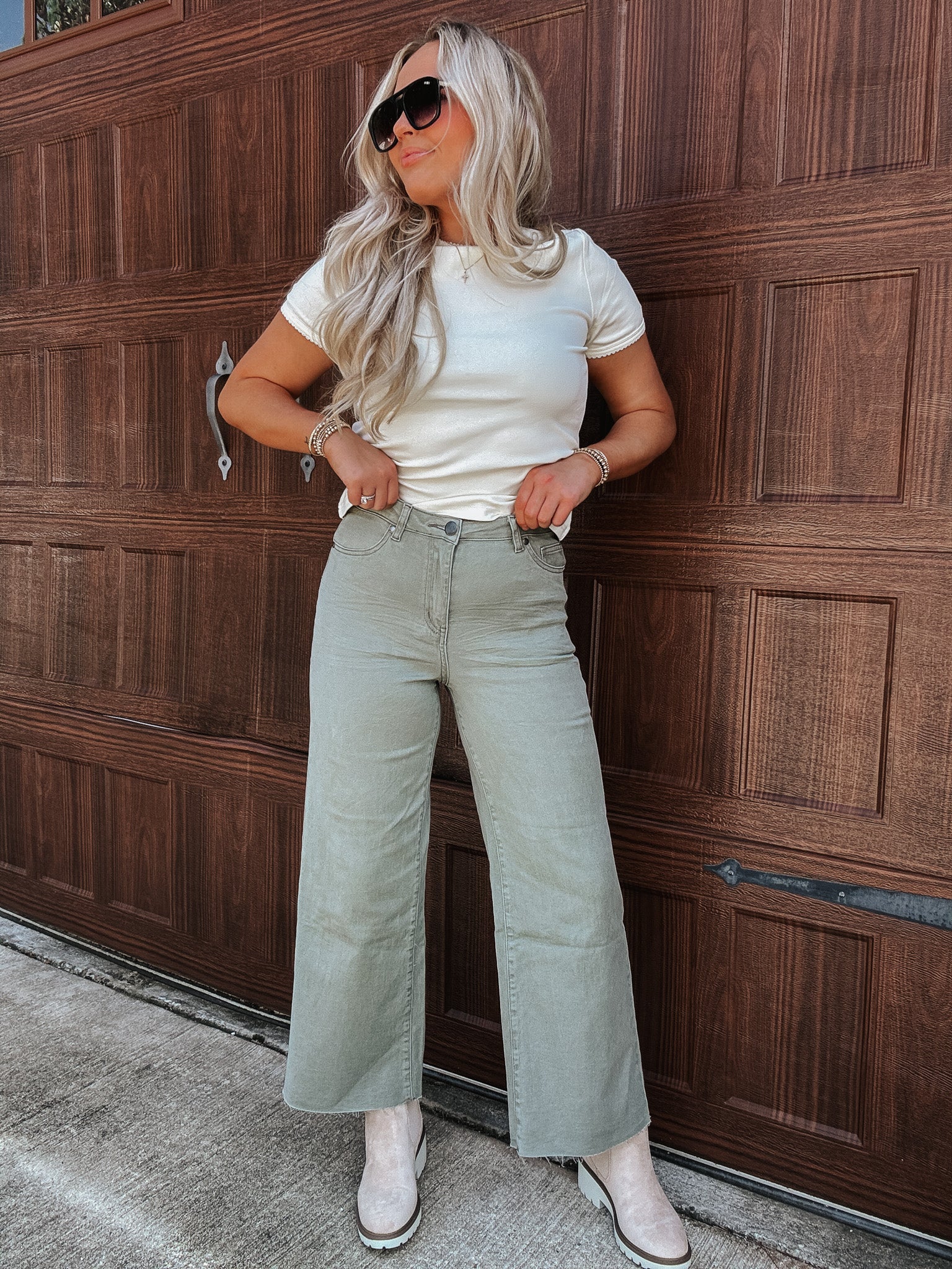 The Alani Ash Olive Jeans