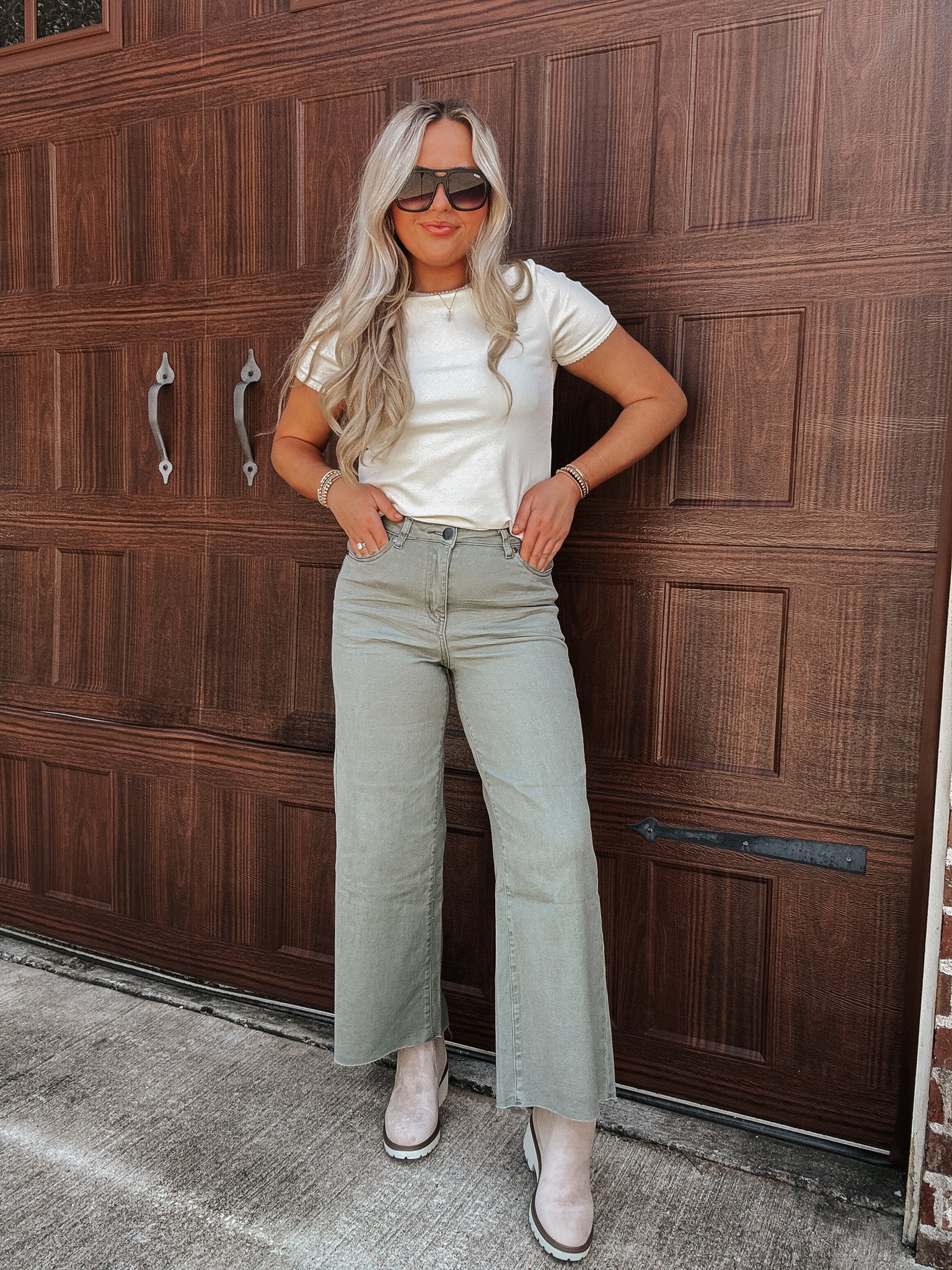 The Alani Ash Olive Jeans