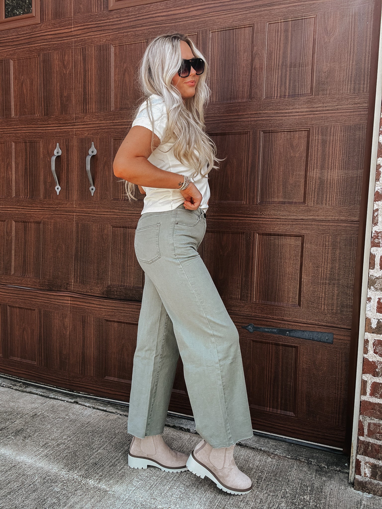 The Alani Ash Olive Jeans