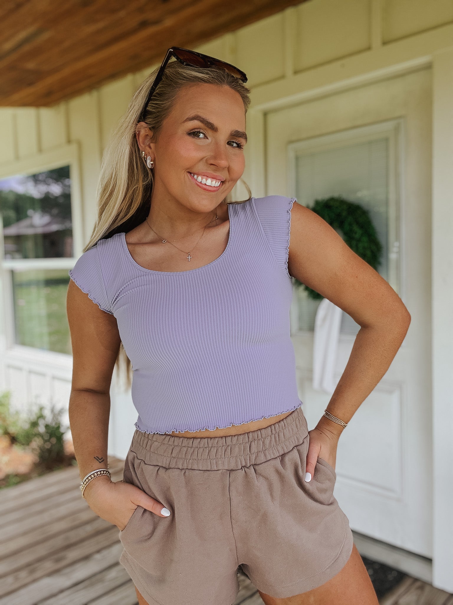 Forever Stylish Ribbed Top in Lilac