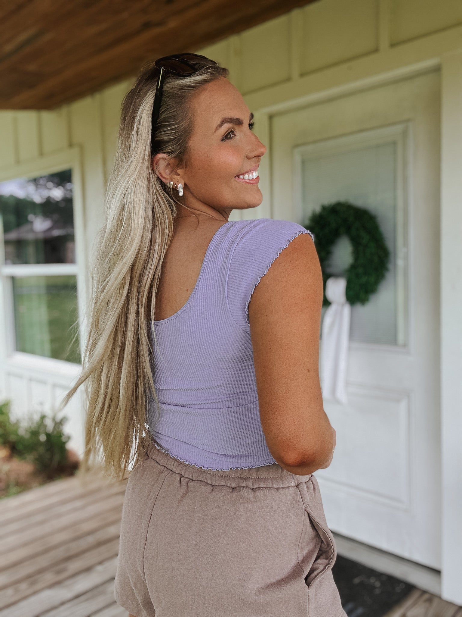 Forever Stylish Ribbed Top in Lilac