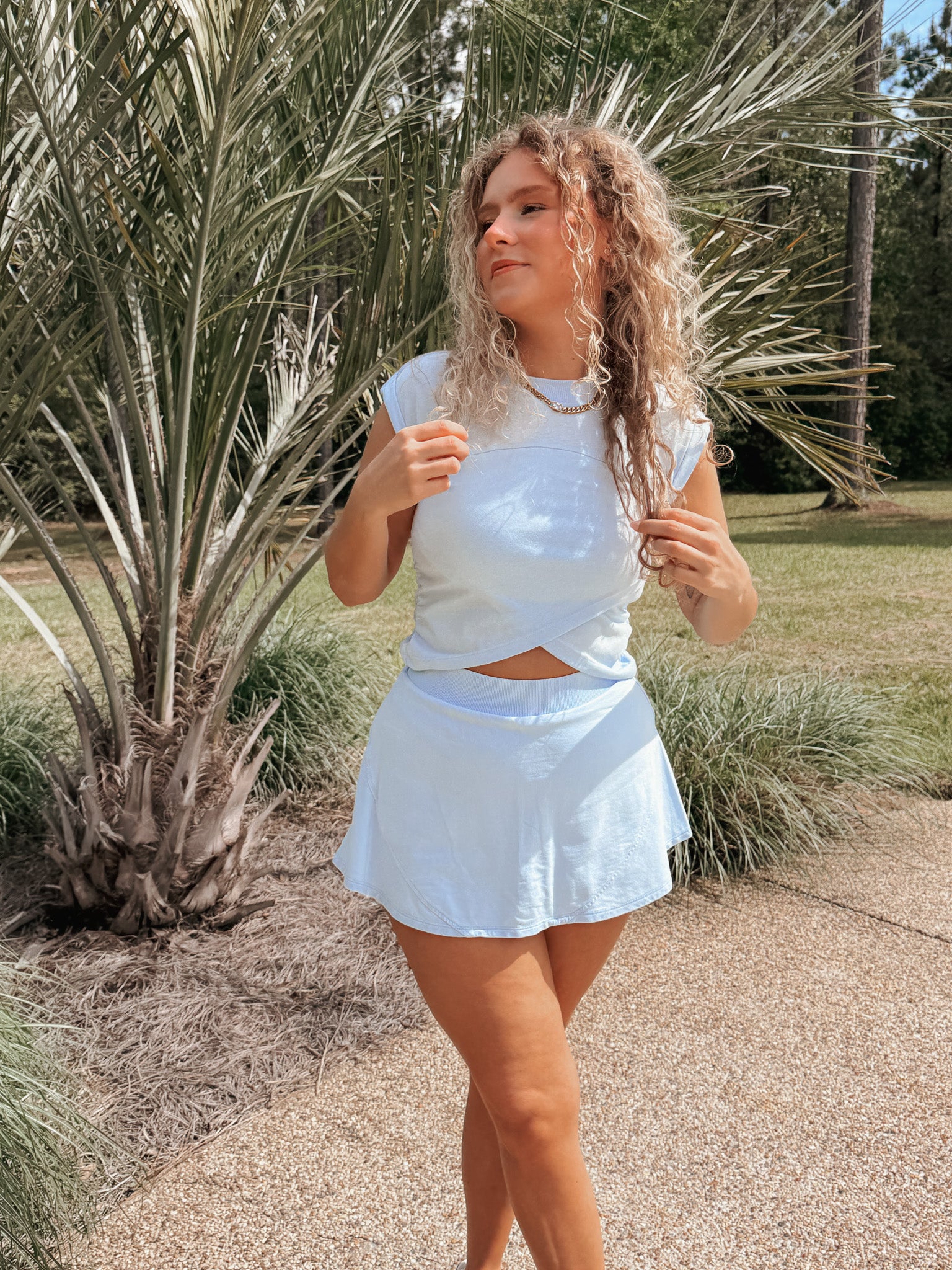 Court Crush Crossover Top in Blue