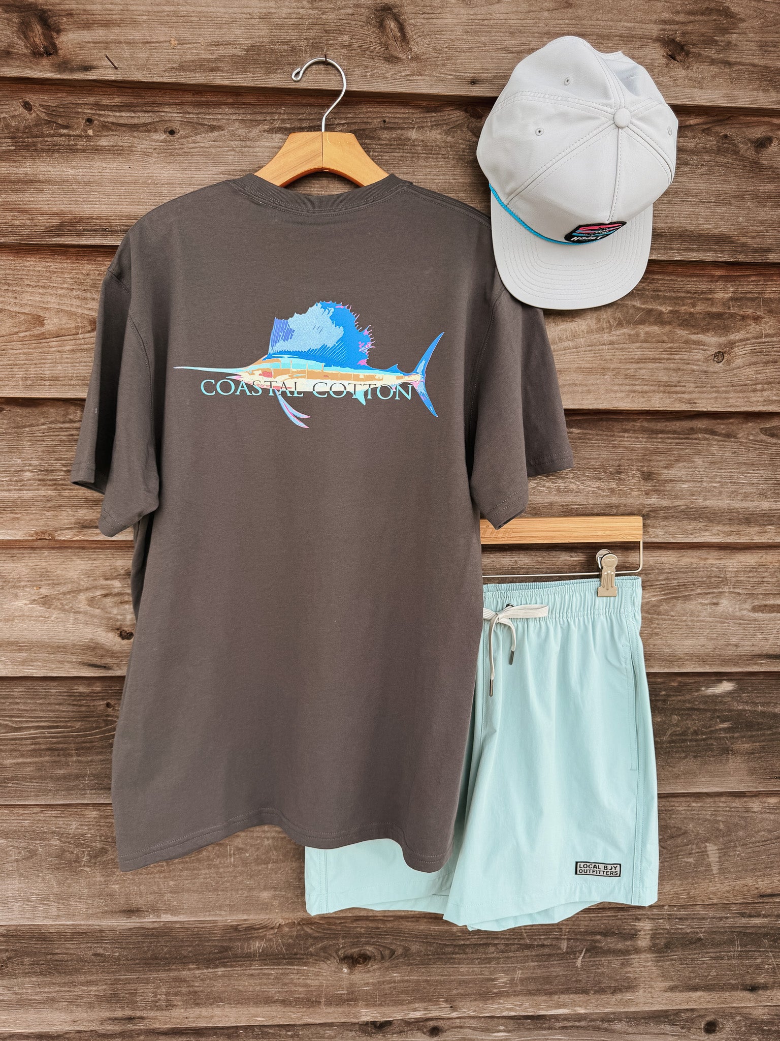 Coastal Cotton Black Sailfish T-Shirt