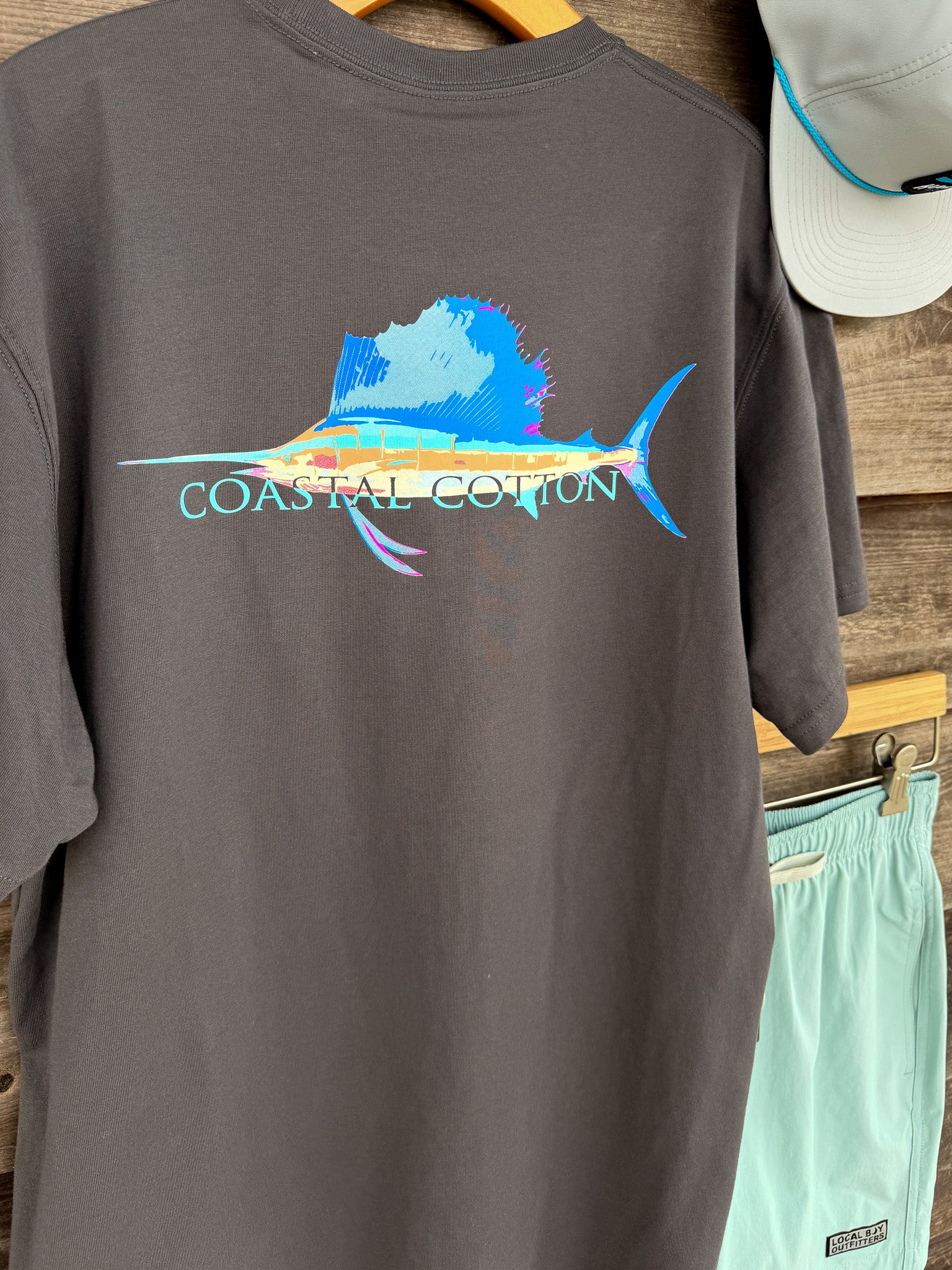 Coastal Cotton Black Sailfish T-Shirt
