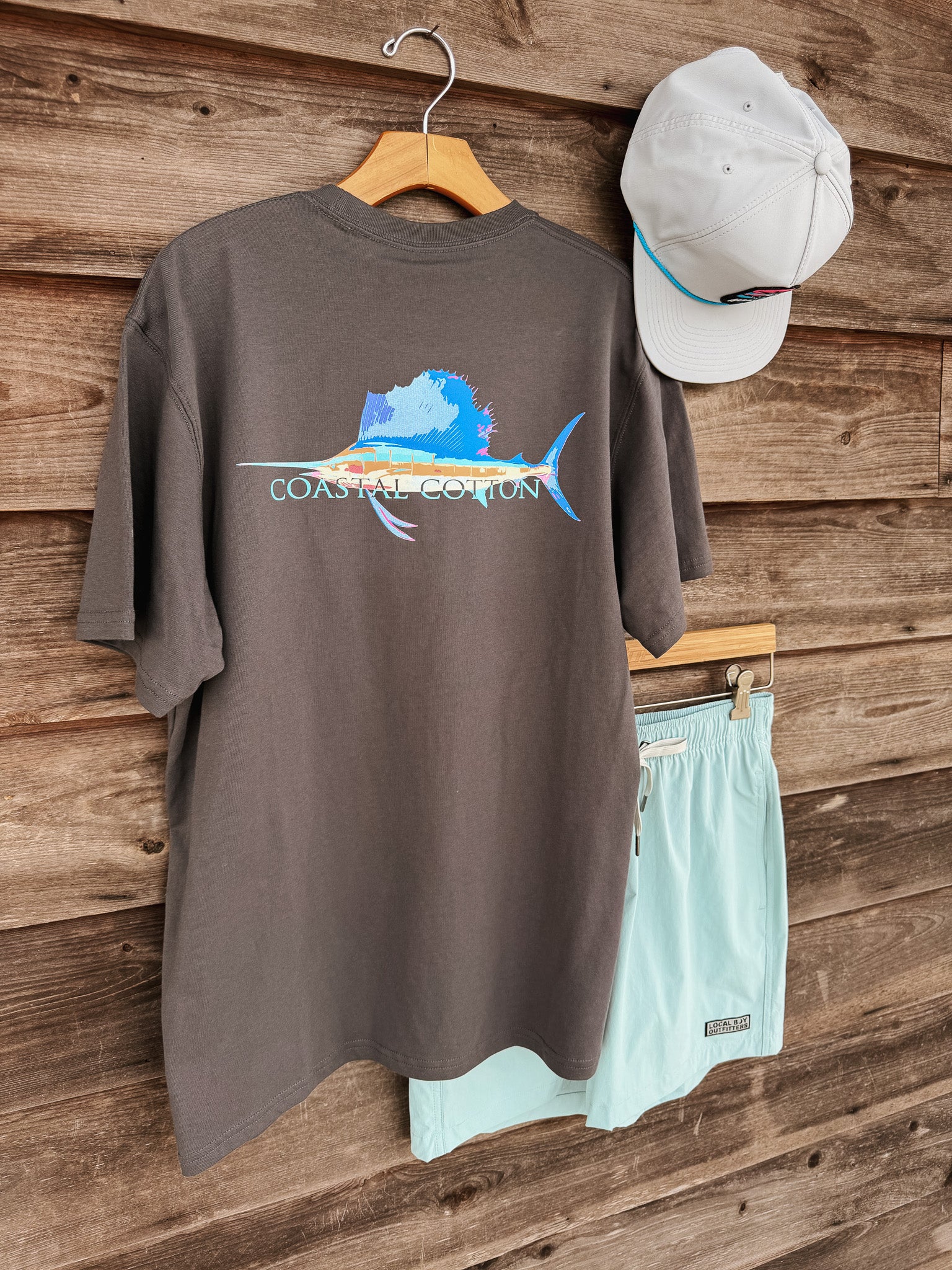 Coastal Cotton Black Sailfish T-Shirt