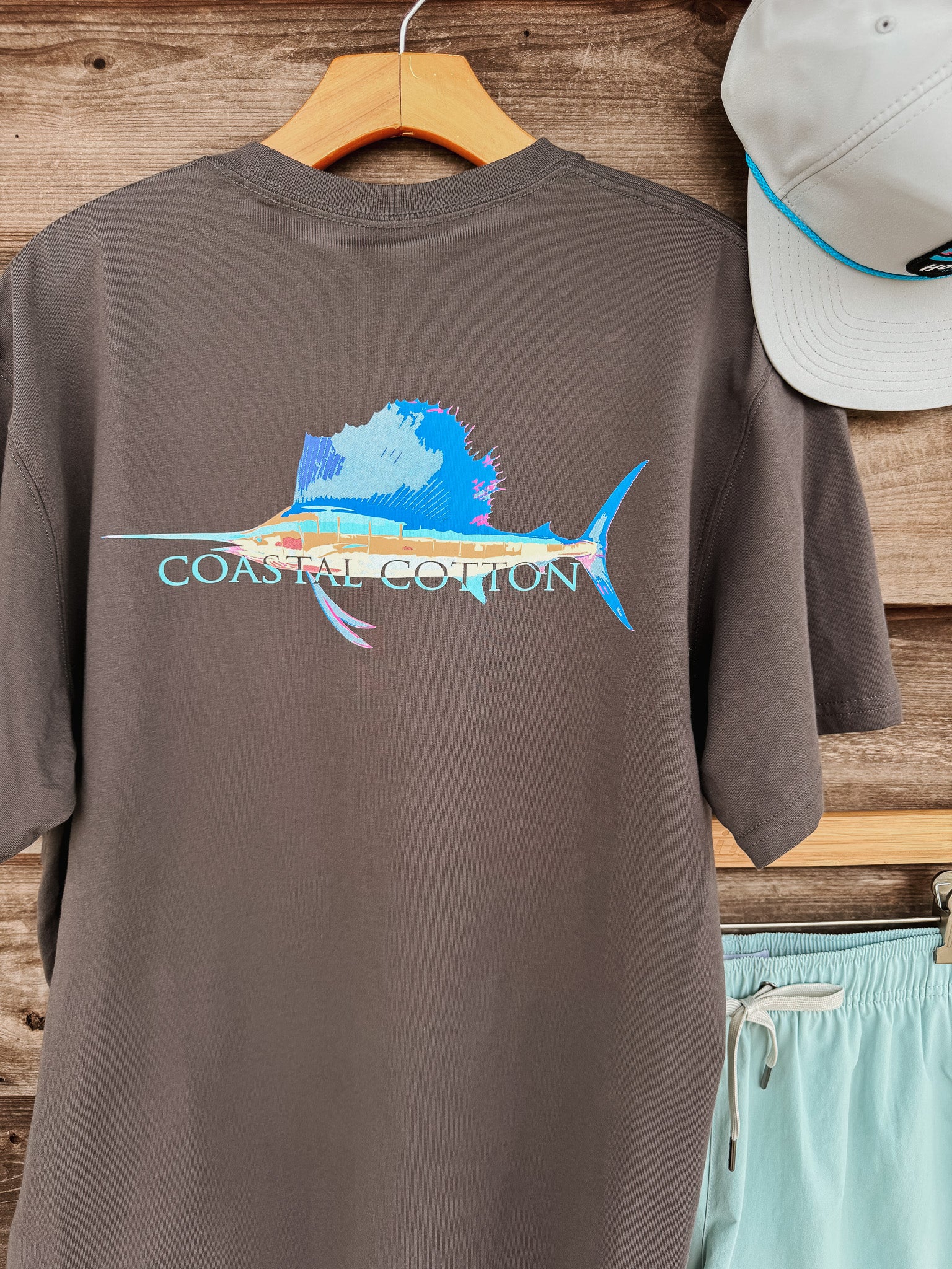 Coastal Cotton Black Sailfish T-Shirt