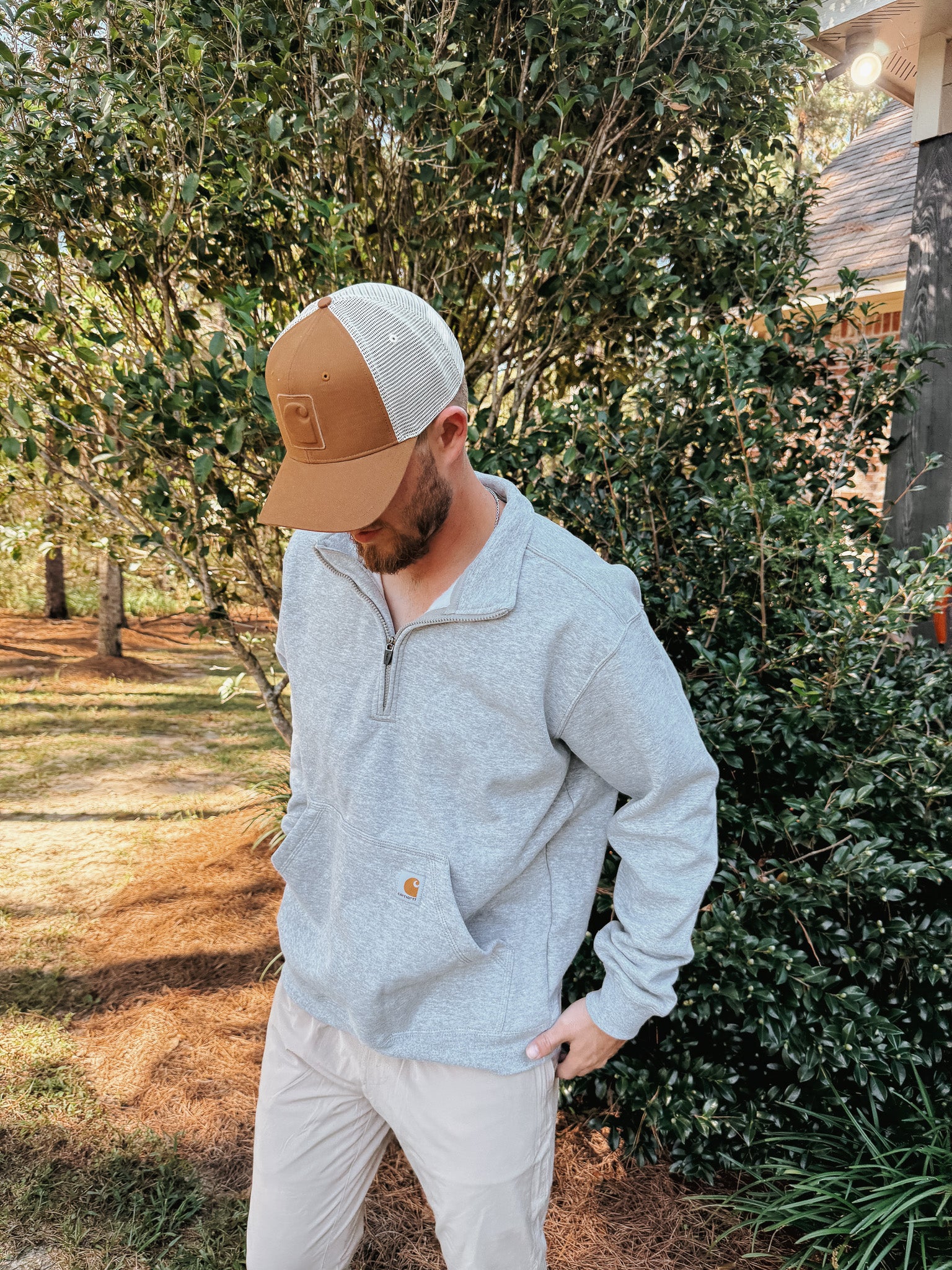 Carhartt Midweight 1/4 Zip Sweatshirt - Heather Grey