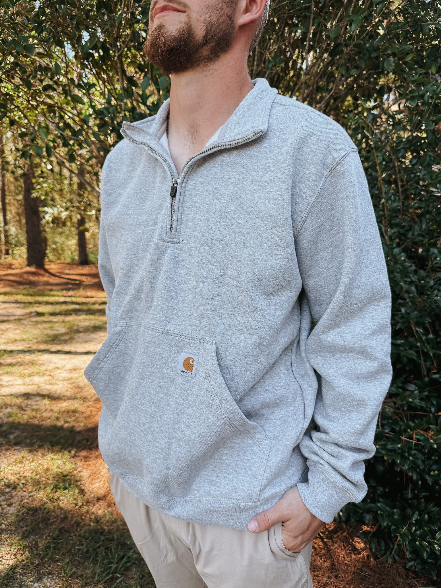Carhartt Midweight 1/4 Zip Sweatshirt - Heather Grey – Boot Country