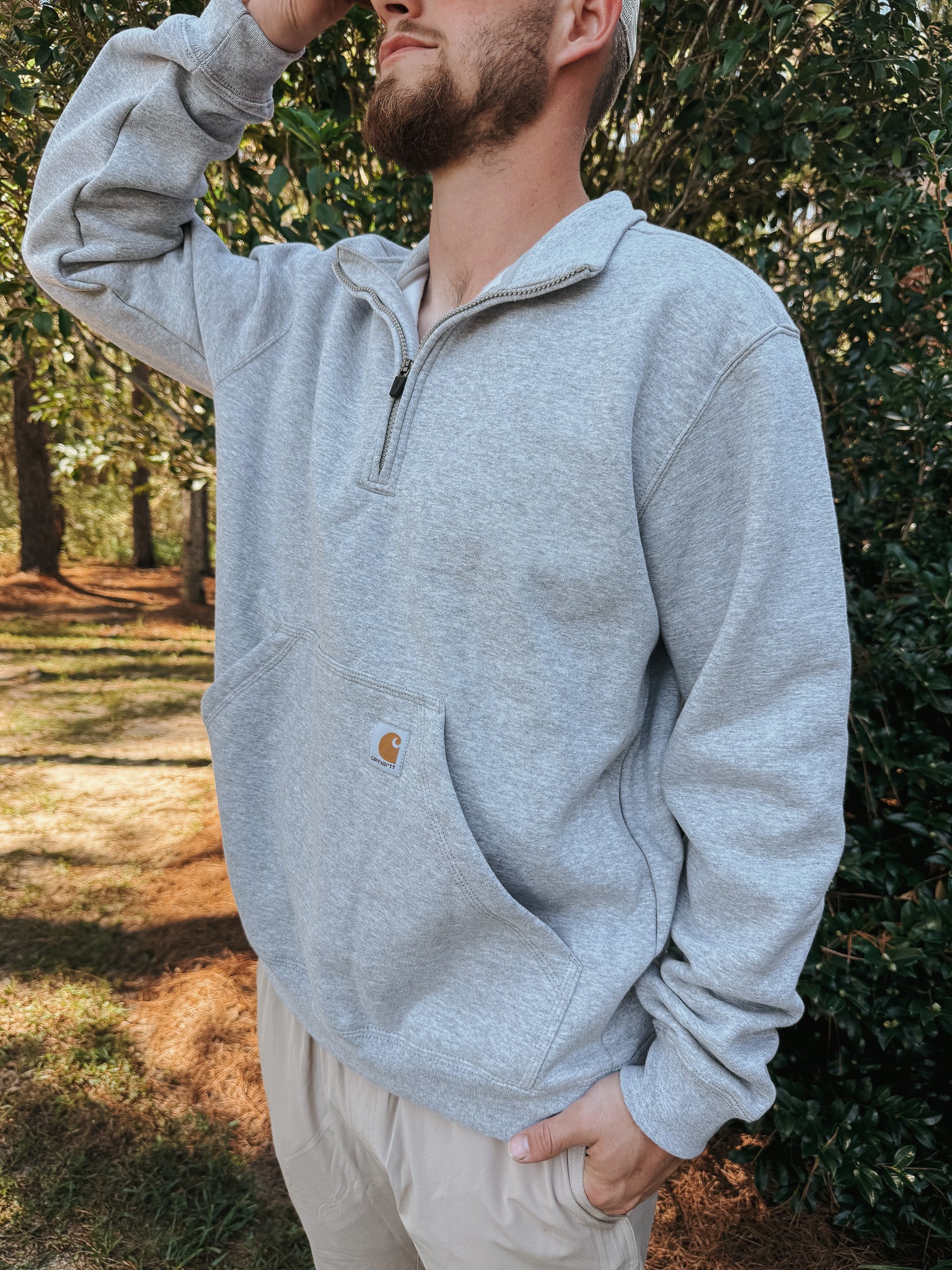 Carhartt Midweight 1/4 Zip Sweatshirt - Heather Grey – Boot Country