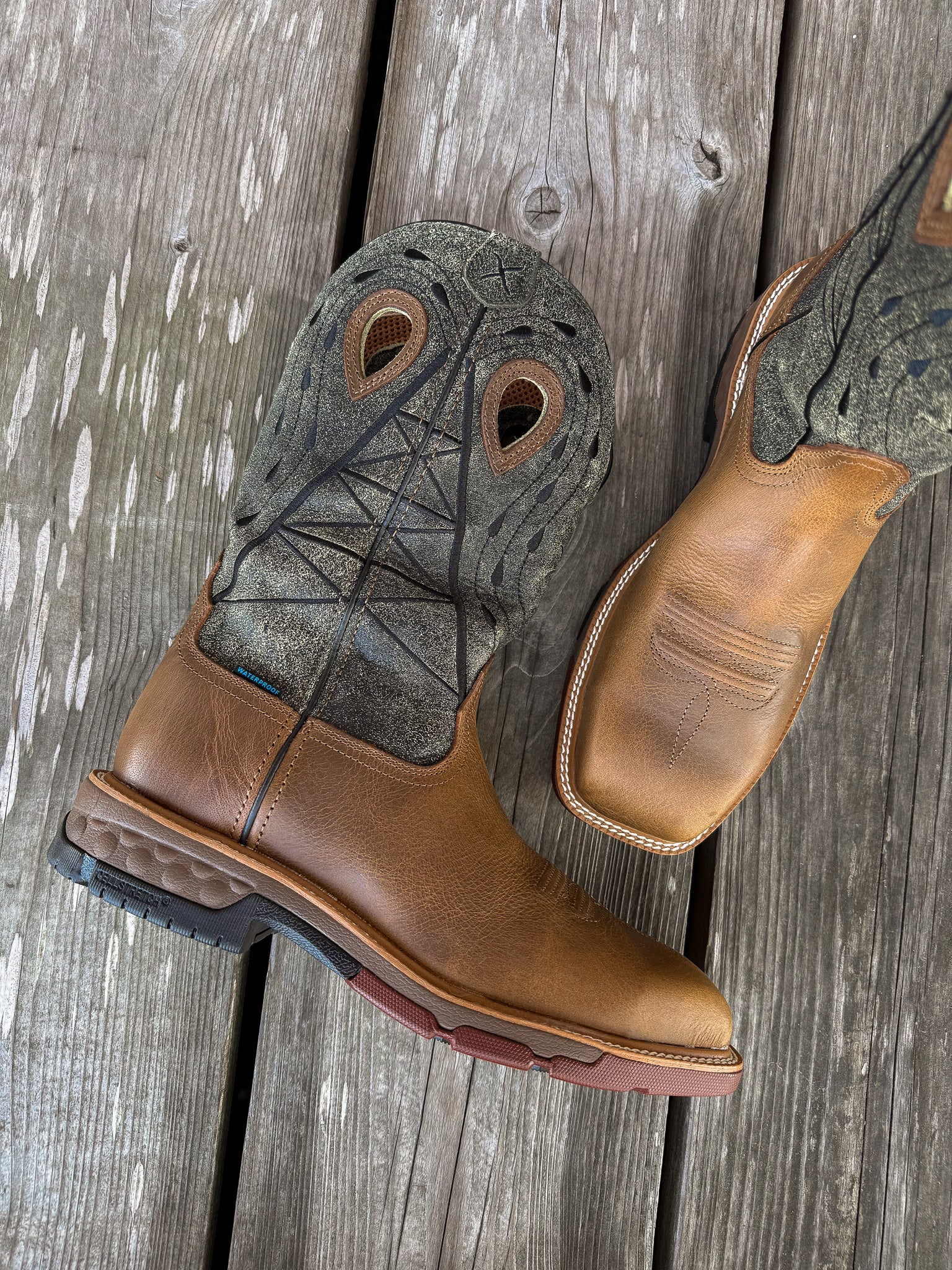 Men's Twisted X Lion & Dark Olive Waterproof Square Nano Toe Work Boots