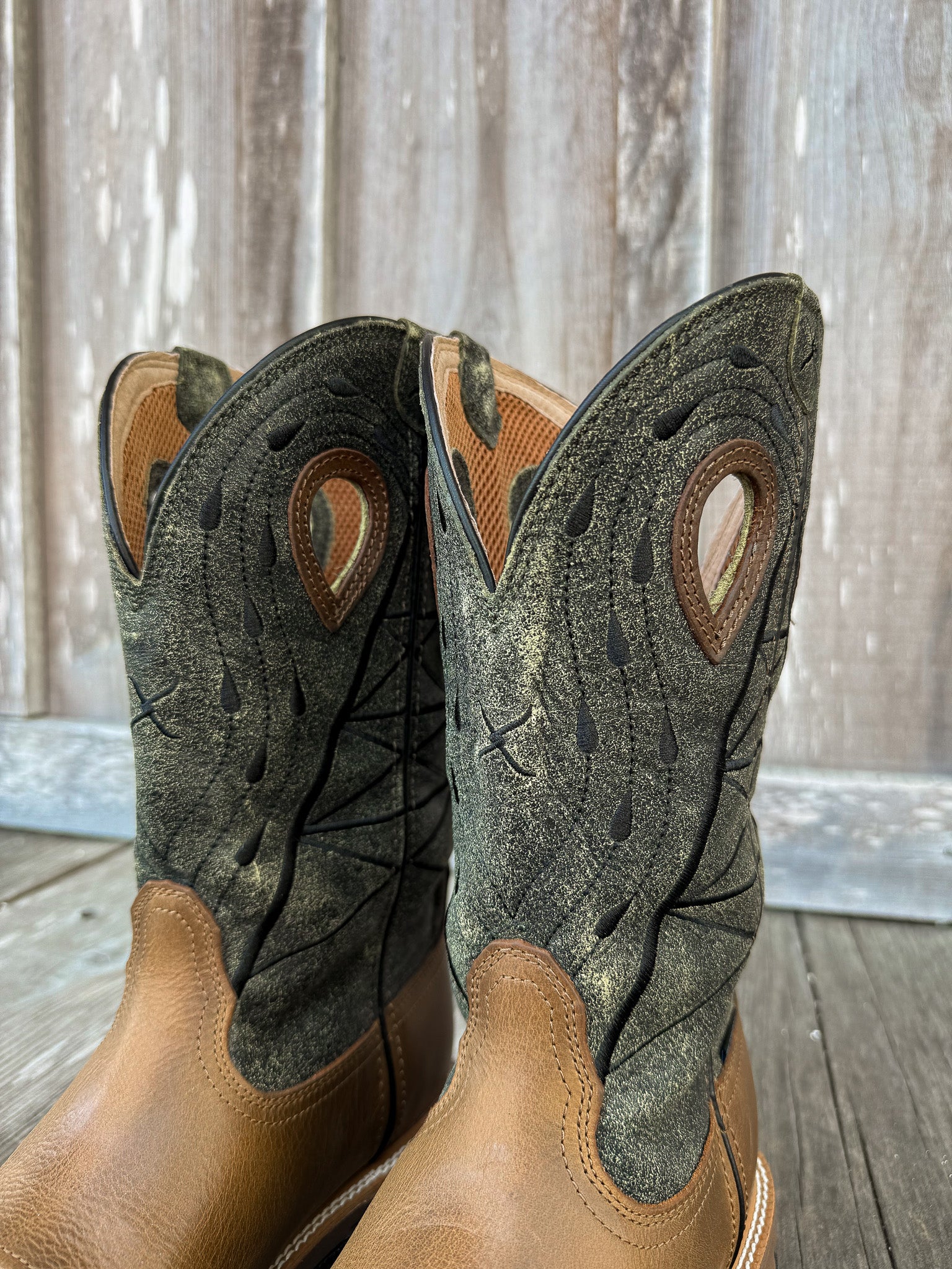 Men's Twisted X Lion & Dark Olive Waterproof Square Nano Toe Work Boots