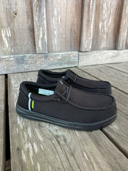 Men's Hey Dude Wally Work Composite Toe Shoes in Black/Black