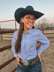 Women's Ariat Kirby Pro Shirt in Sweet Lavender Stripe