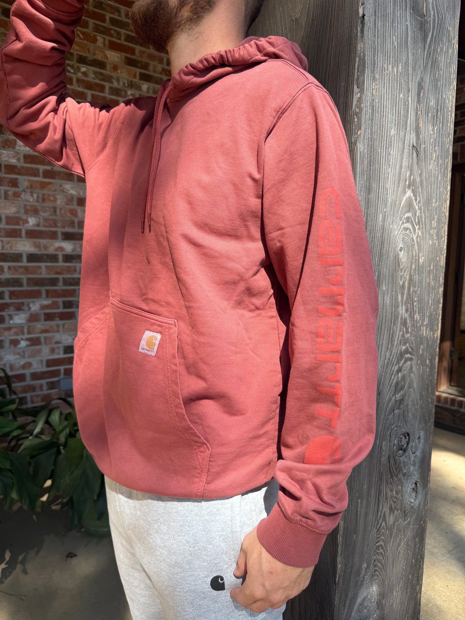 Carhartt Re-Engineered Garment Dyed Hooded Sweatshirt - Red
