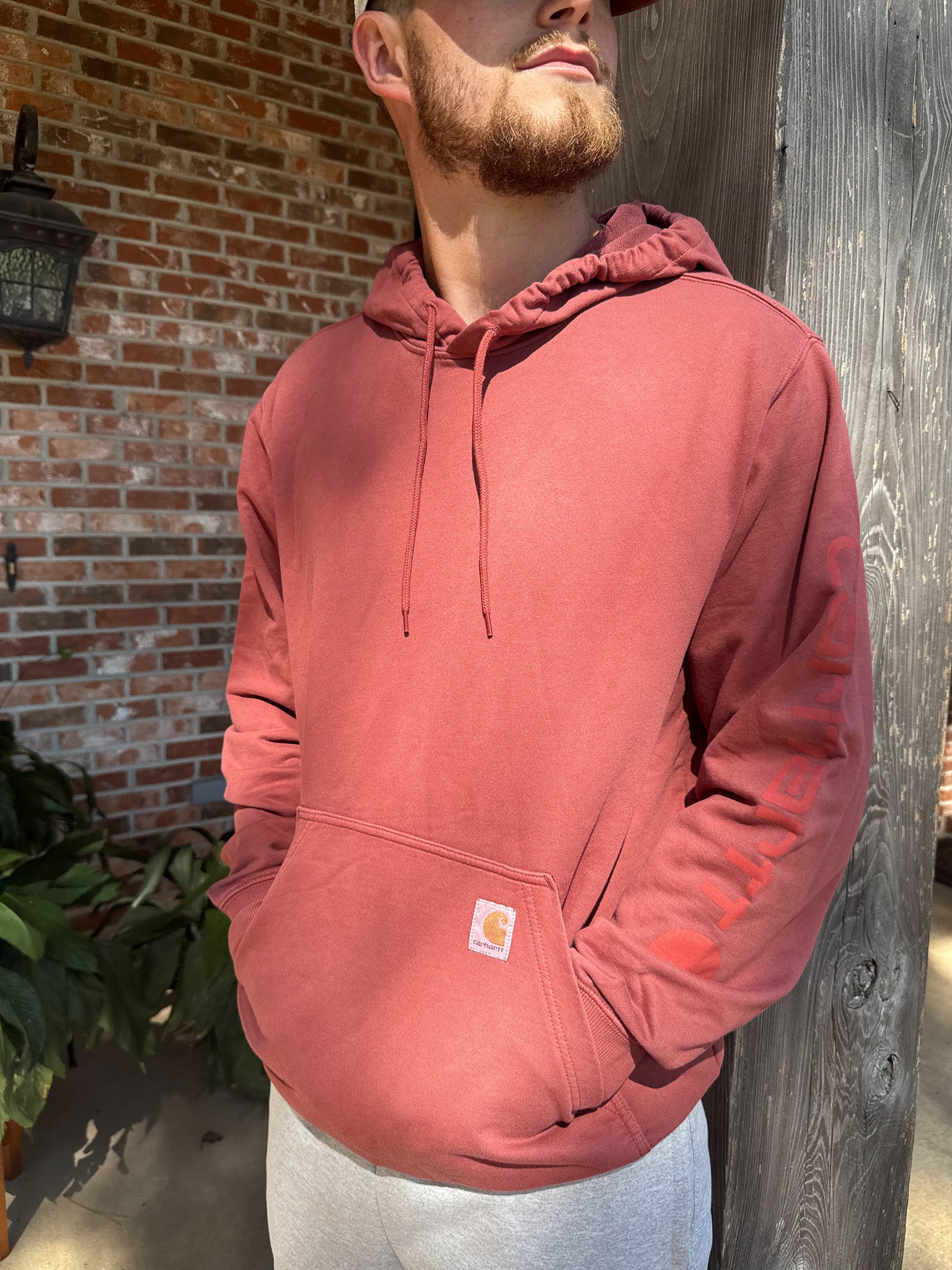 Carhartt Re-Engineered Garment Dyed Hooded Sweatshirt - Red