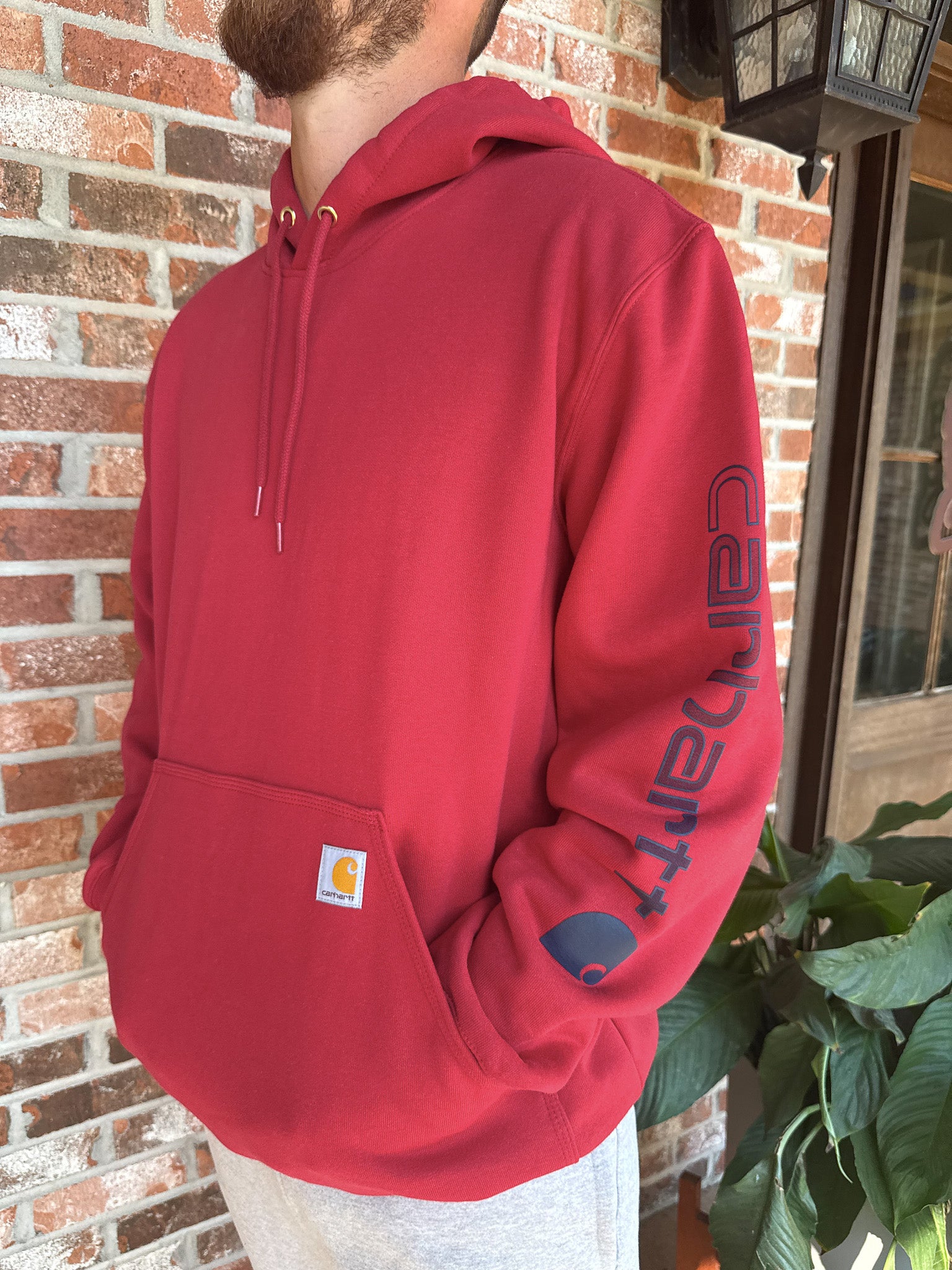 Carhartt Loose Fit Midweight Logo Hoodie - Red – Boot Country