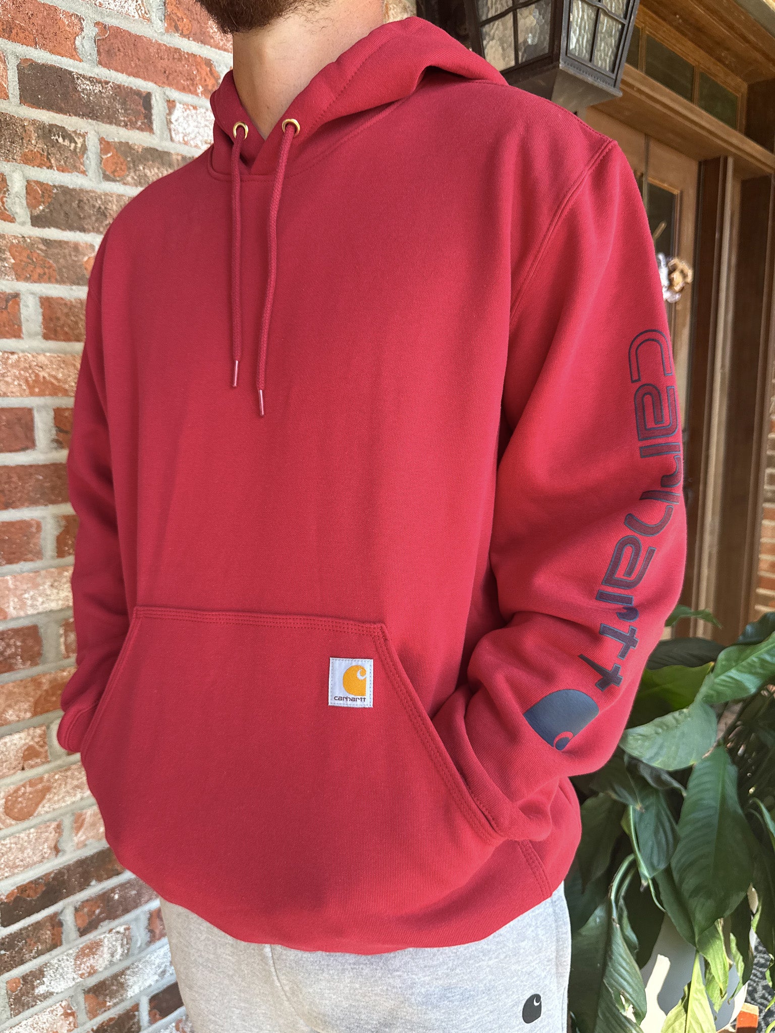 Carhartt Loose Fit Midweight Logo Hoodie - Red