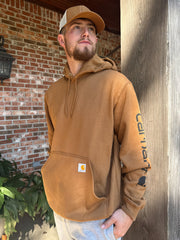 Carhartt Loose Fit Midweight Logo Hoodie - Brown