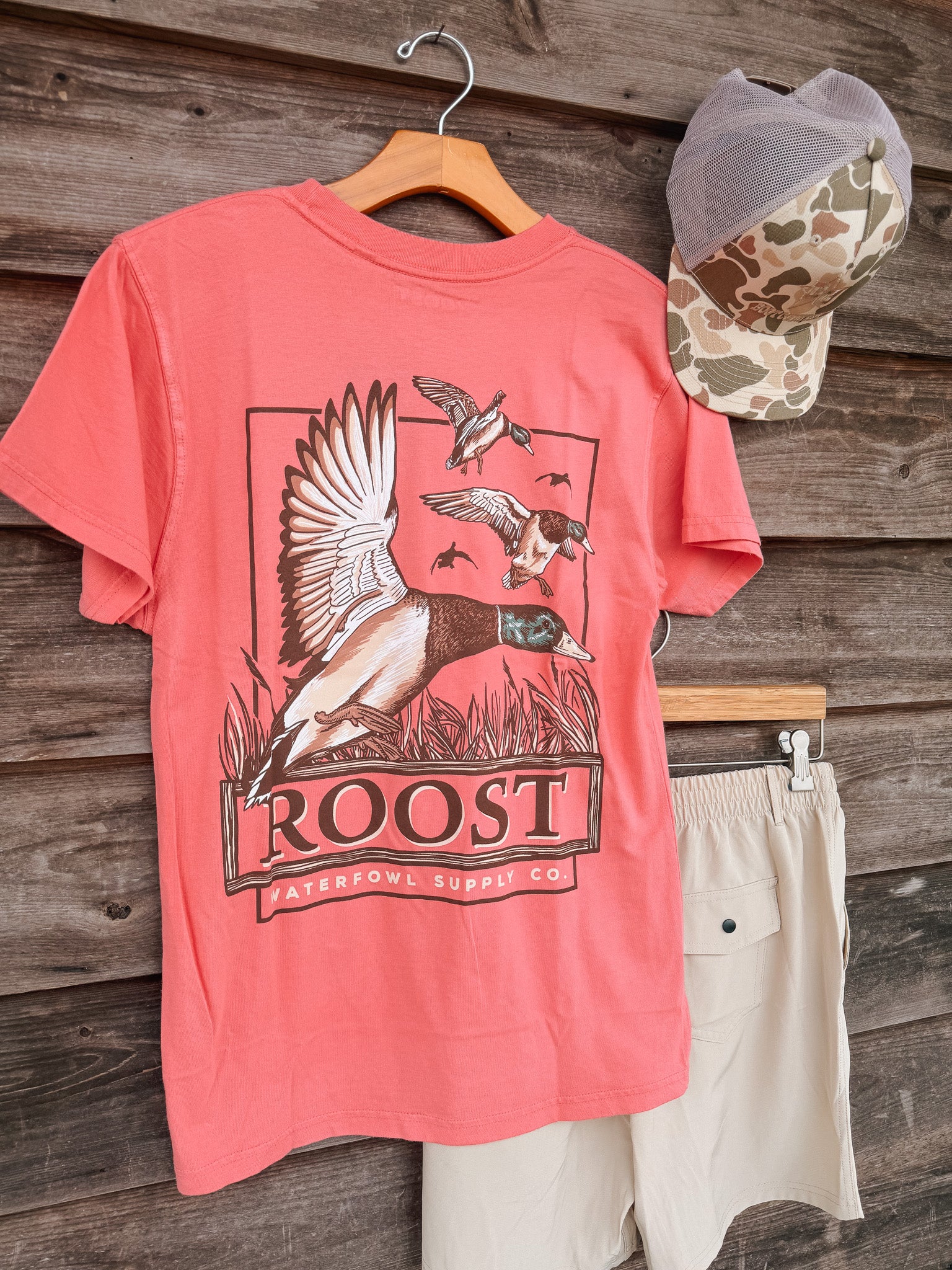 Roost Mallard Pitching T-Shirt in Watermelon