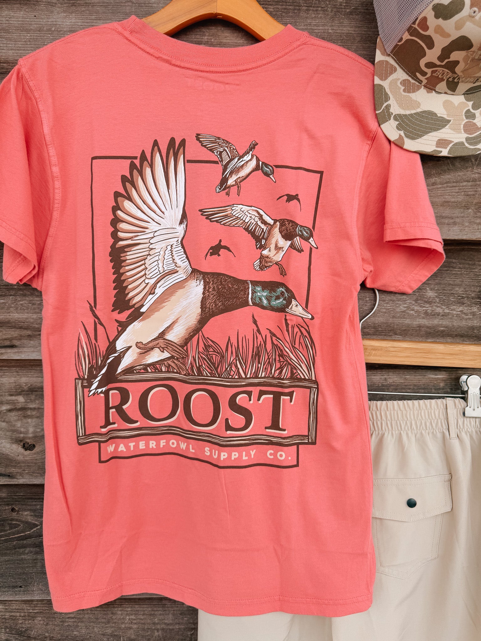 Roost Mallard Pitching T-Shirt in Watermelon