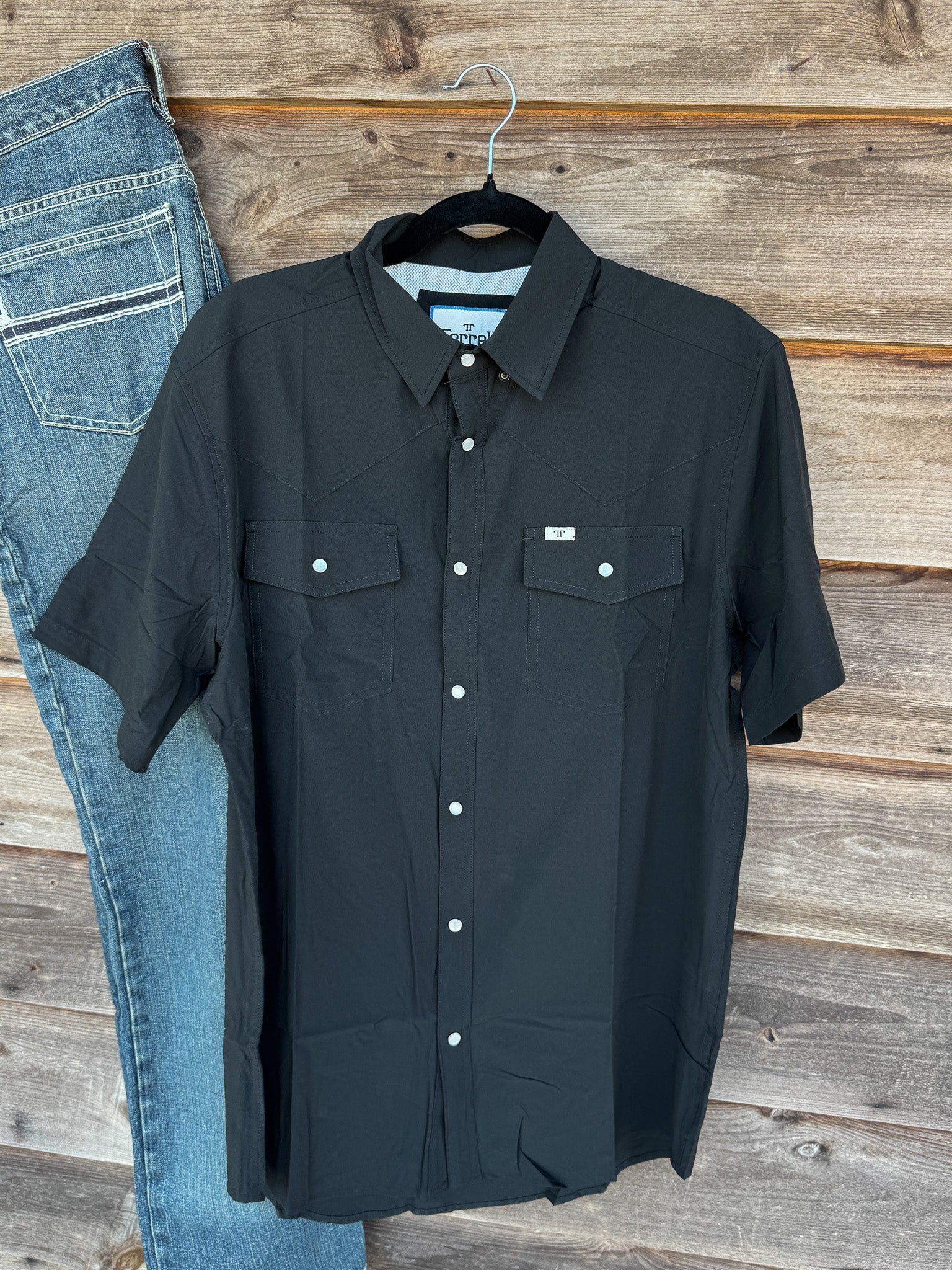 Men's Ferrell CORE - Black Short Sleeve Snap Shirt
