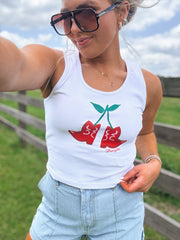 Wrangler Women's Boot Cherries Tank