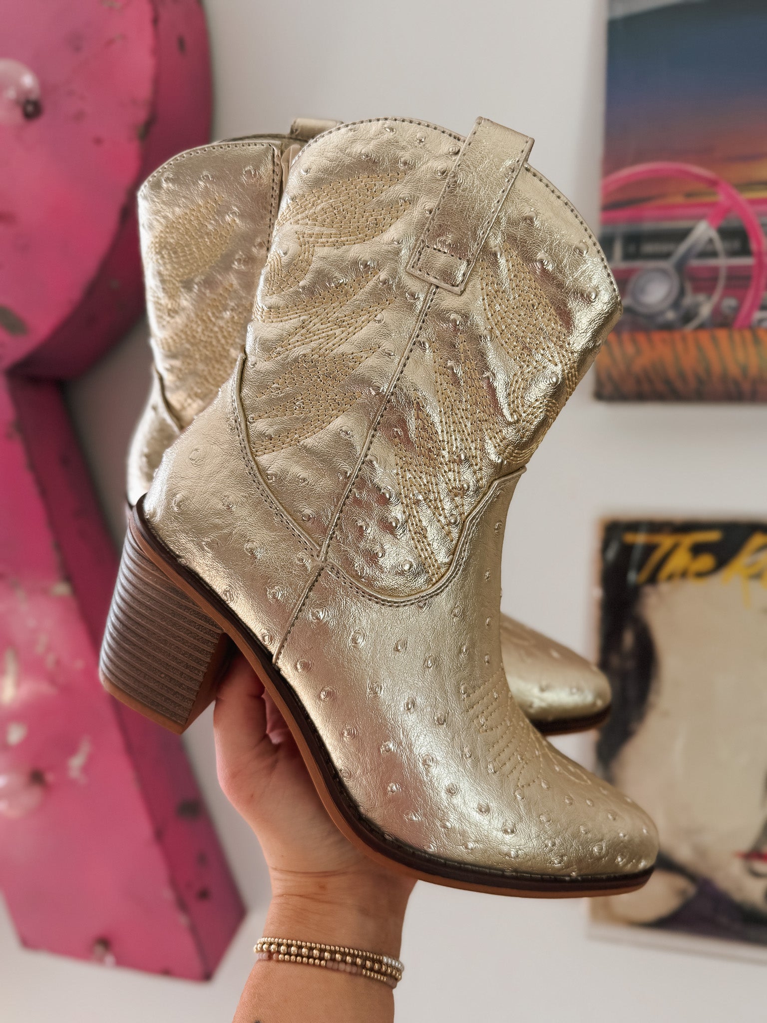 Sleek Steps Gold Bootie
