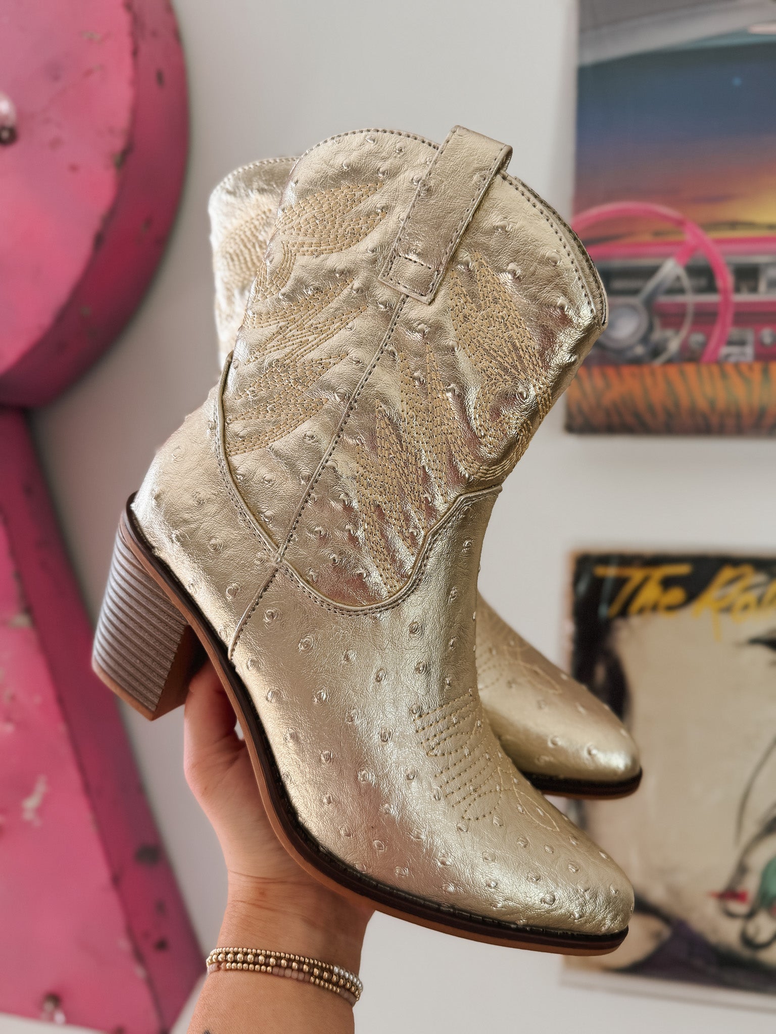 Sleek Steps Gold Bootie