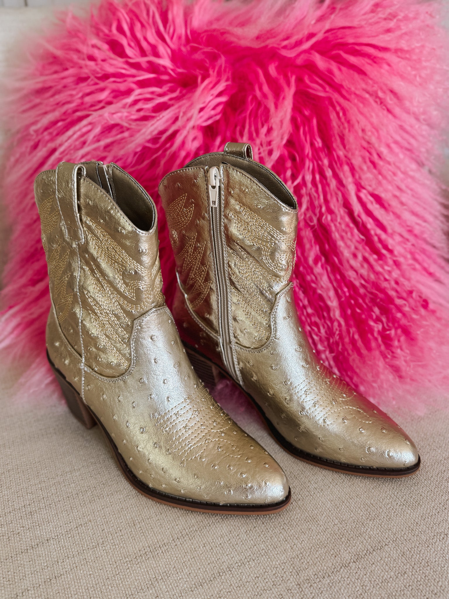 Sleek Steps Gold Bootie