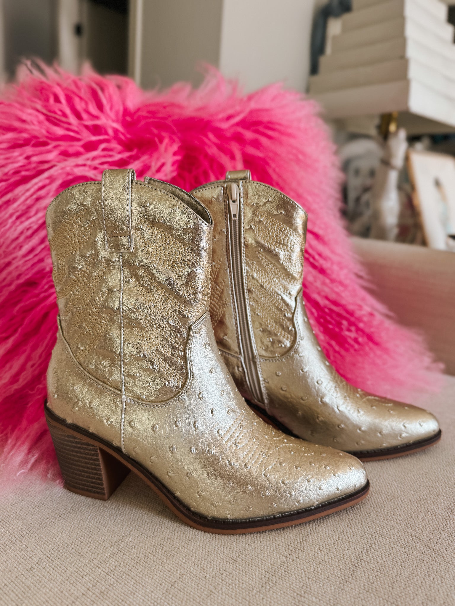 Sleek Steps Gold Bootie