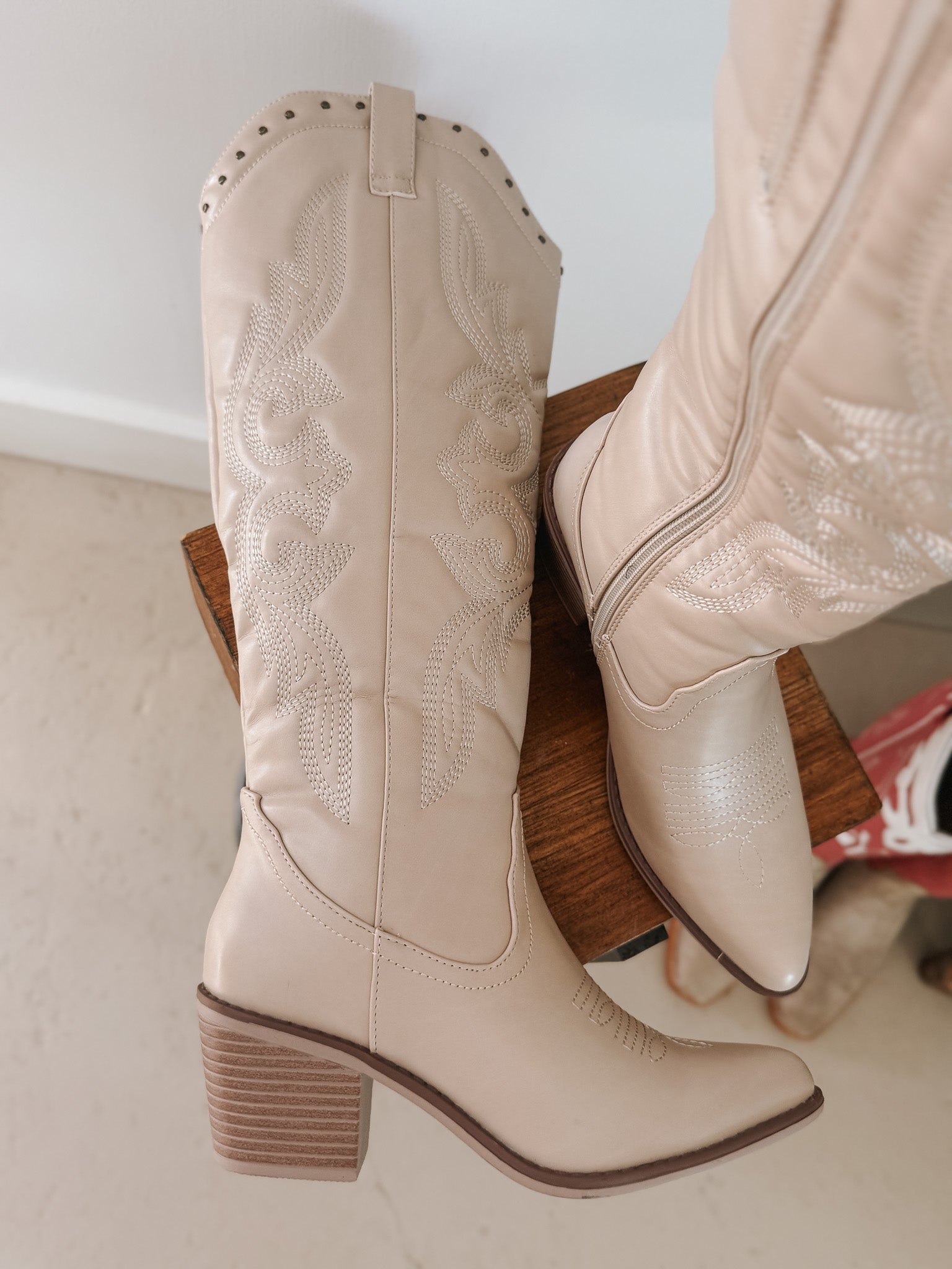 It's Been Real Ivory Boots with Calf Extender