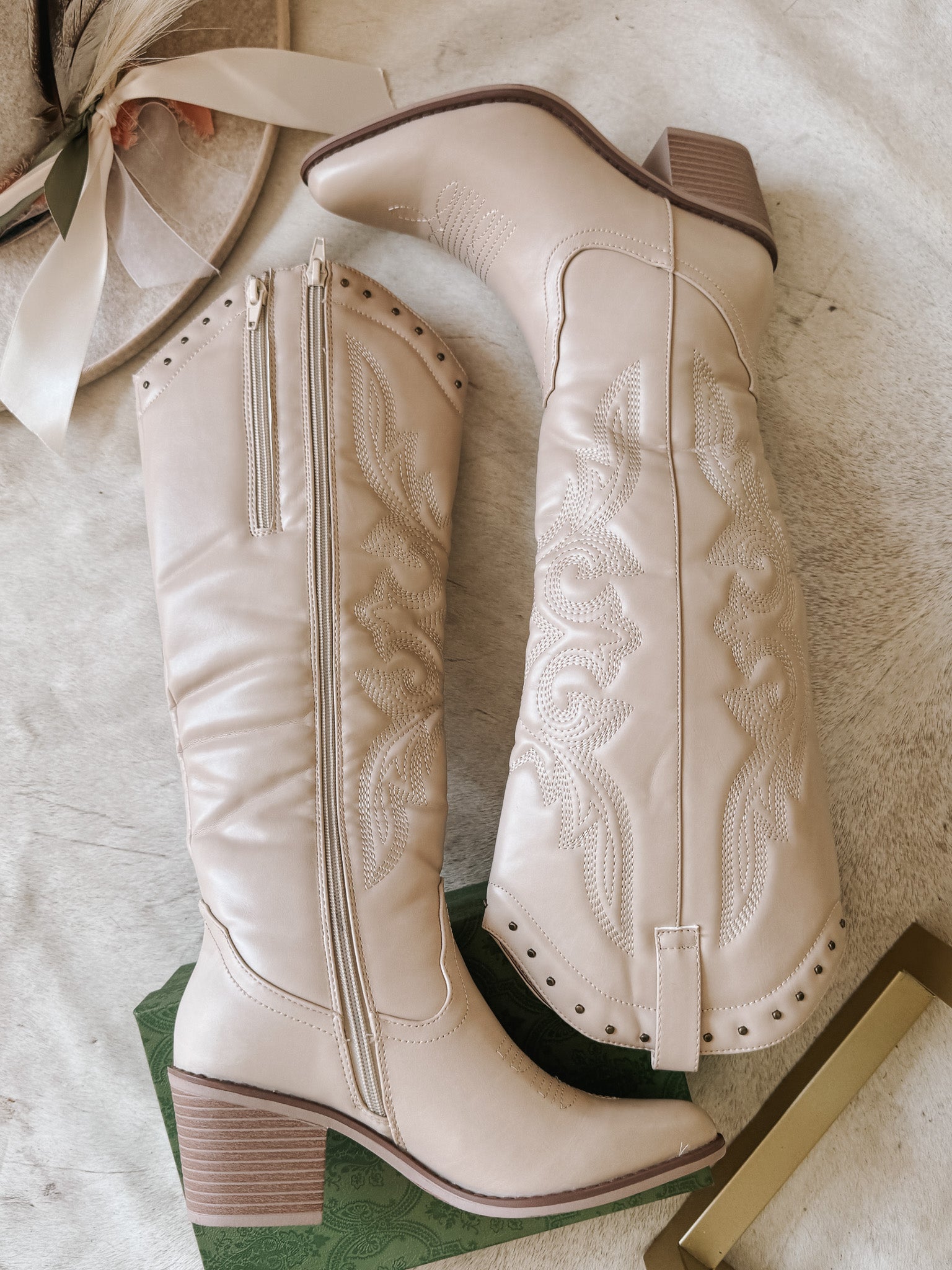 It's Been Real Ivory Boots with Calf Extender