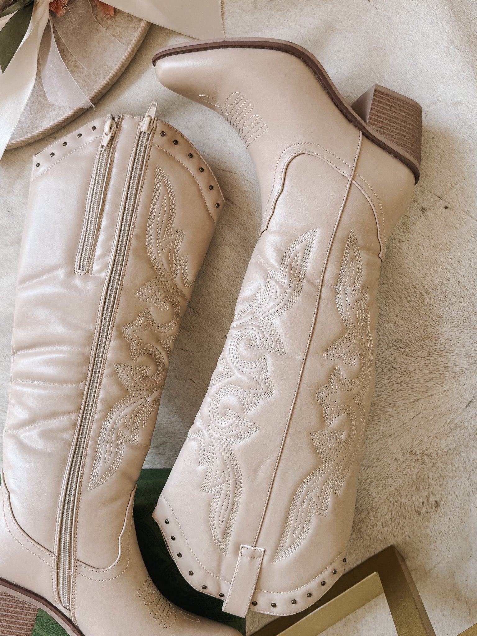 It's Been Real Ivory Boots with Calf Extender
