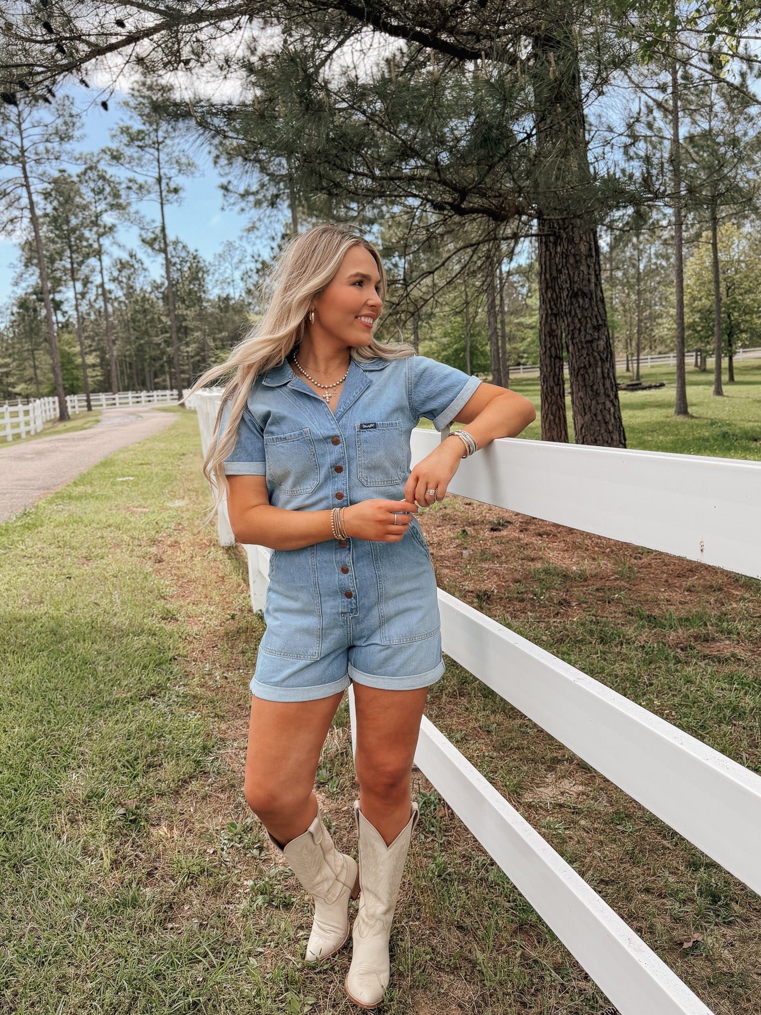 Women's Wrangler Denim Snap Utility Romper